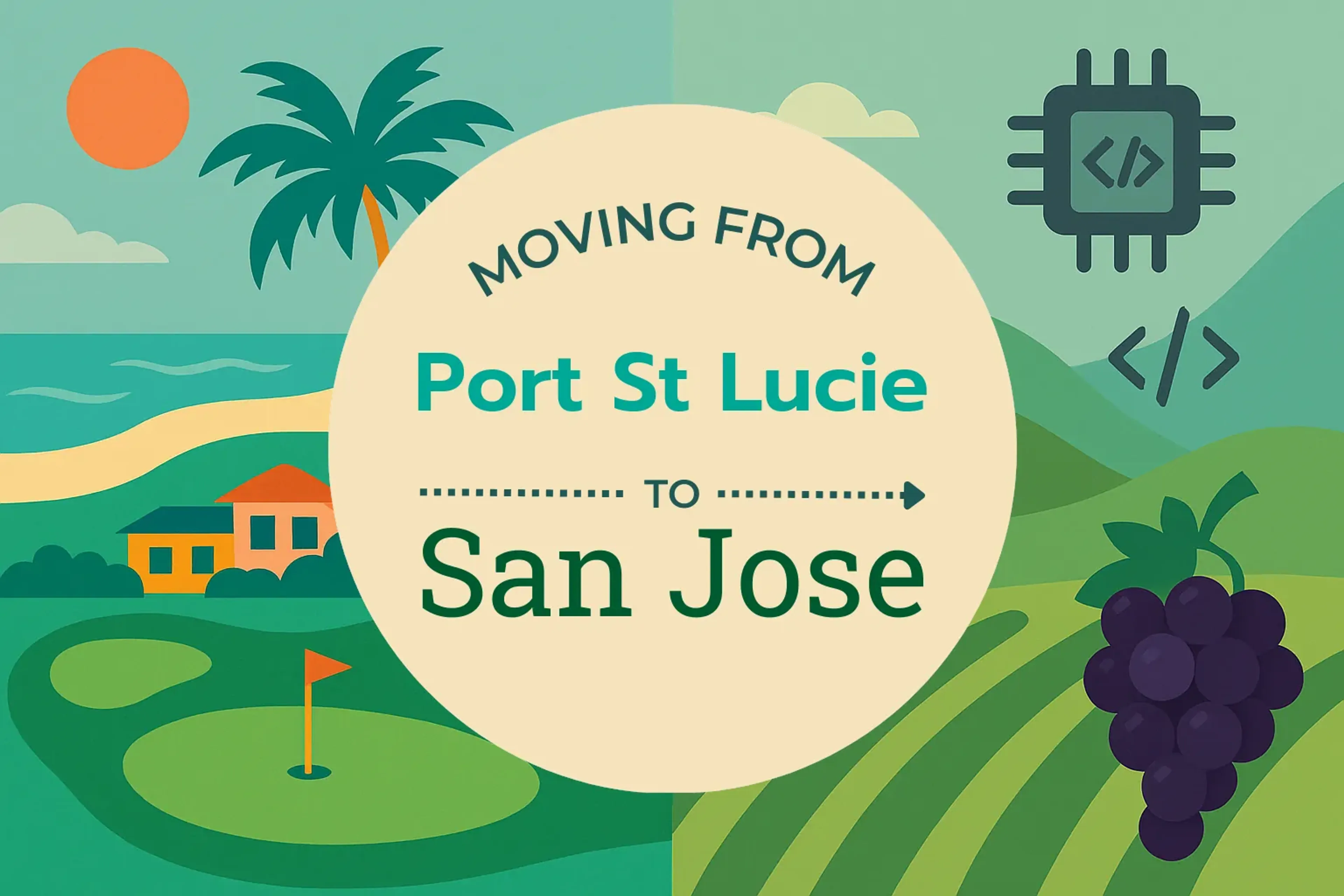 Side-by-side comparison of Port St. Lucie to San Jose moving companies