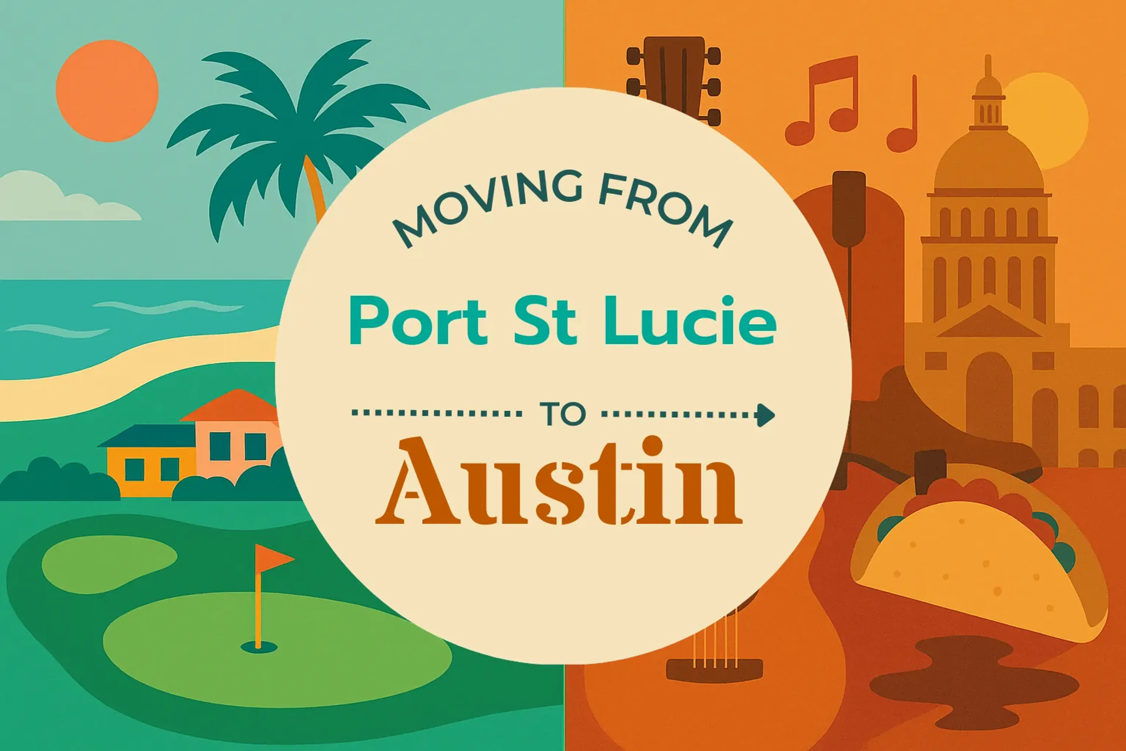 Side-by-side comparison of Port St. Lucie to Austin moving companies