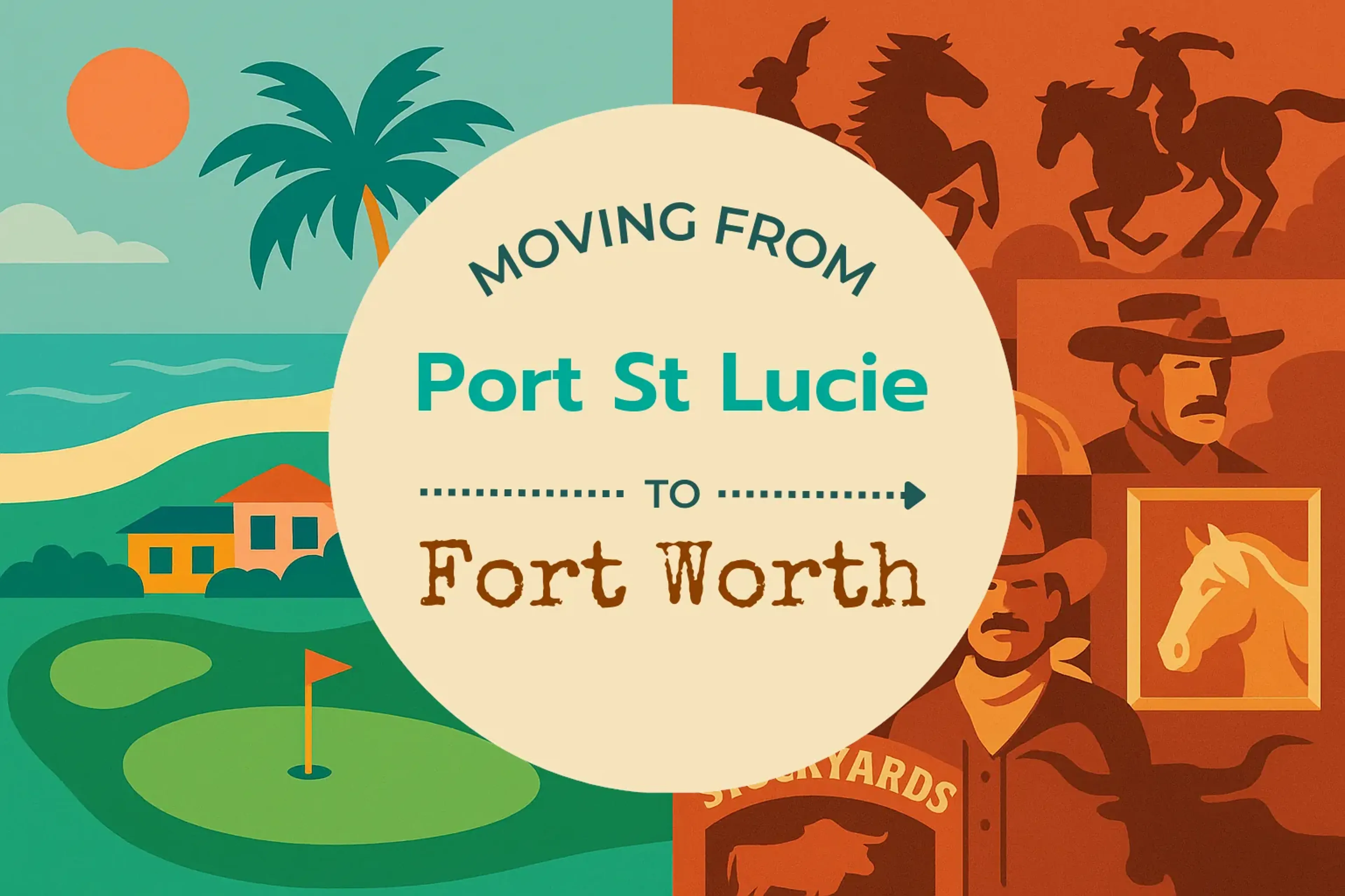 Side-by-side comparison of Port St. Lucie to Fort Worth moving companies