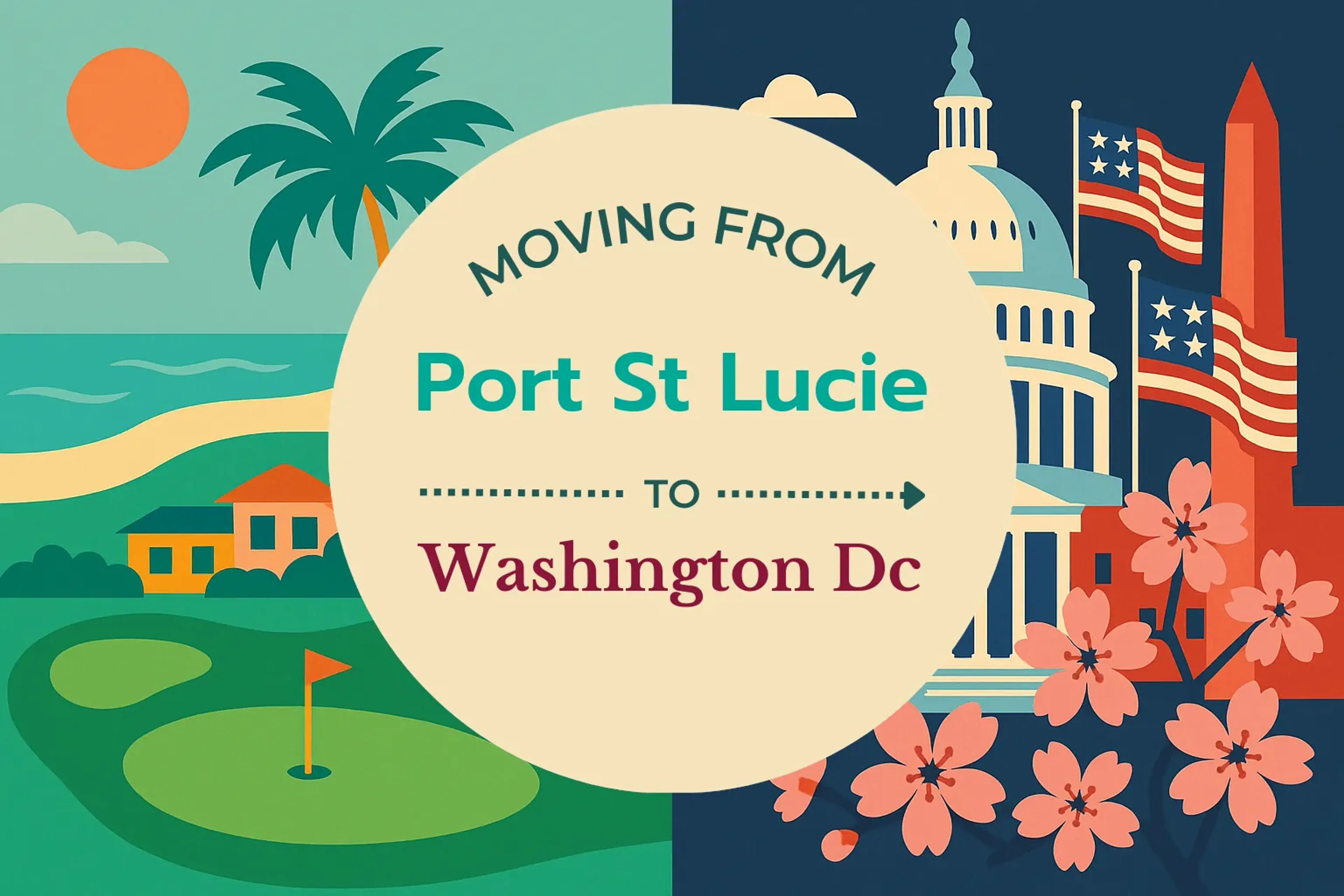Side-by-side comparison of Port St. Lucie to Washington DC moving companies