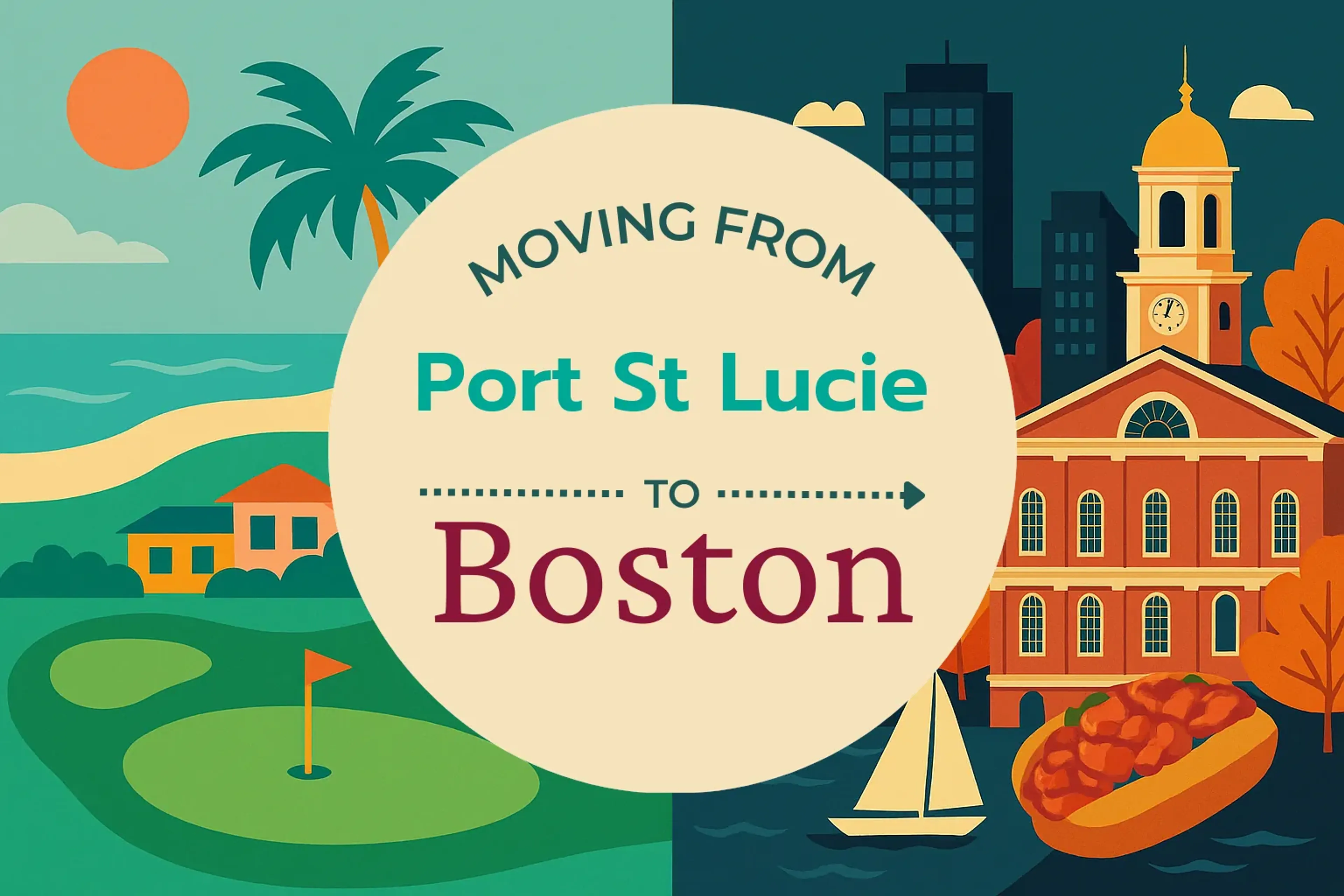 Side-by-side comparison of Port St. Lucie to Boston moving companies