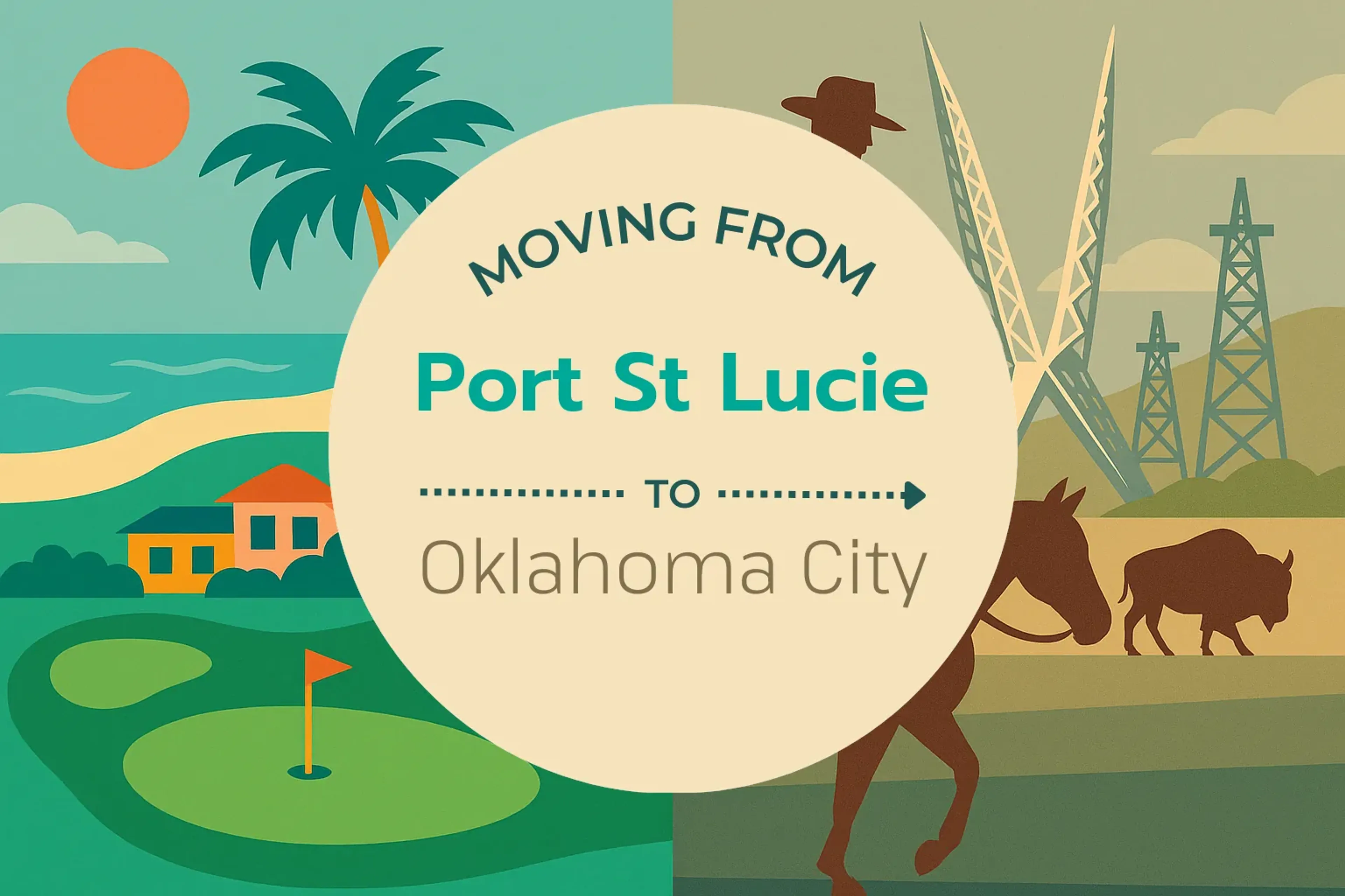 Side-by-side comparison of Port St. Lucie to Oklahoma City moving companies