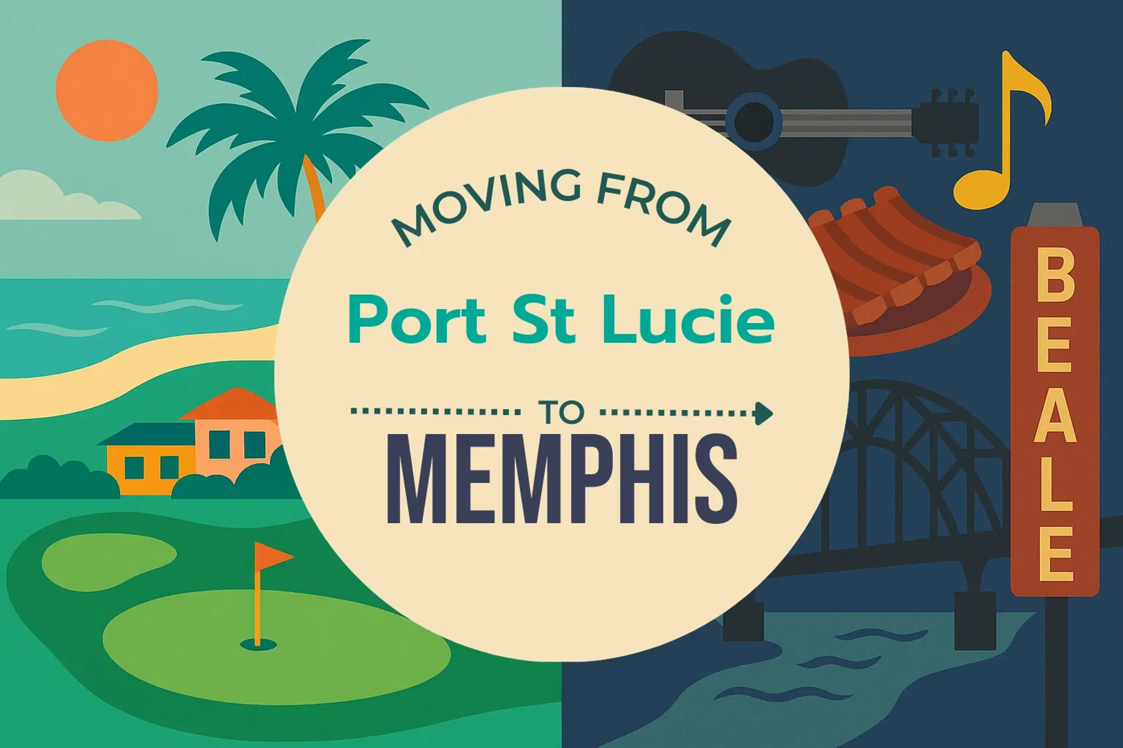 Side-by-side comparison of Port St. Lucie to Memphis moving companies