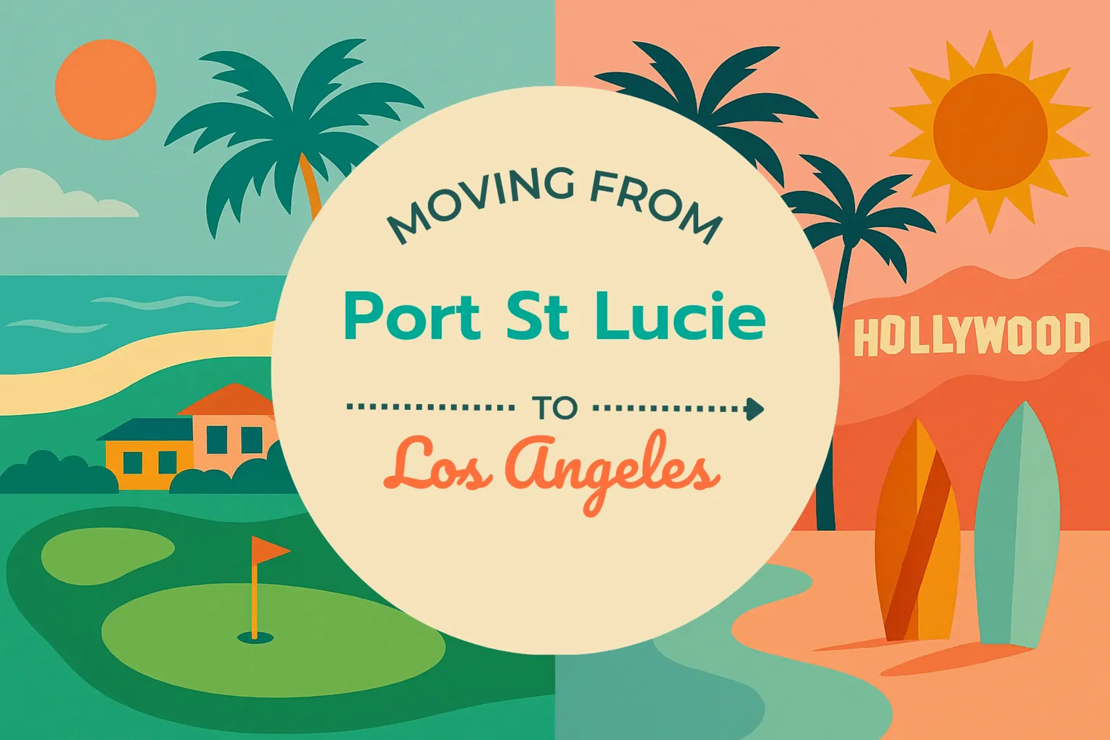 Side-by-side comparison of Port St. Lucie to Los Angeles moving companies