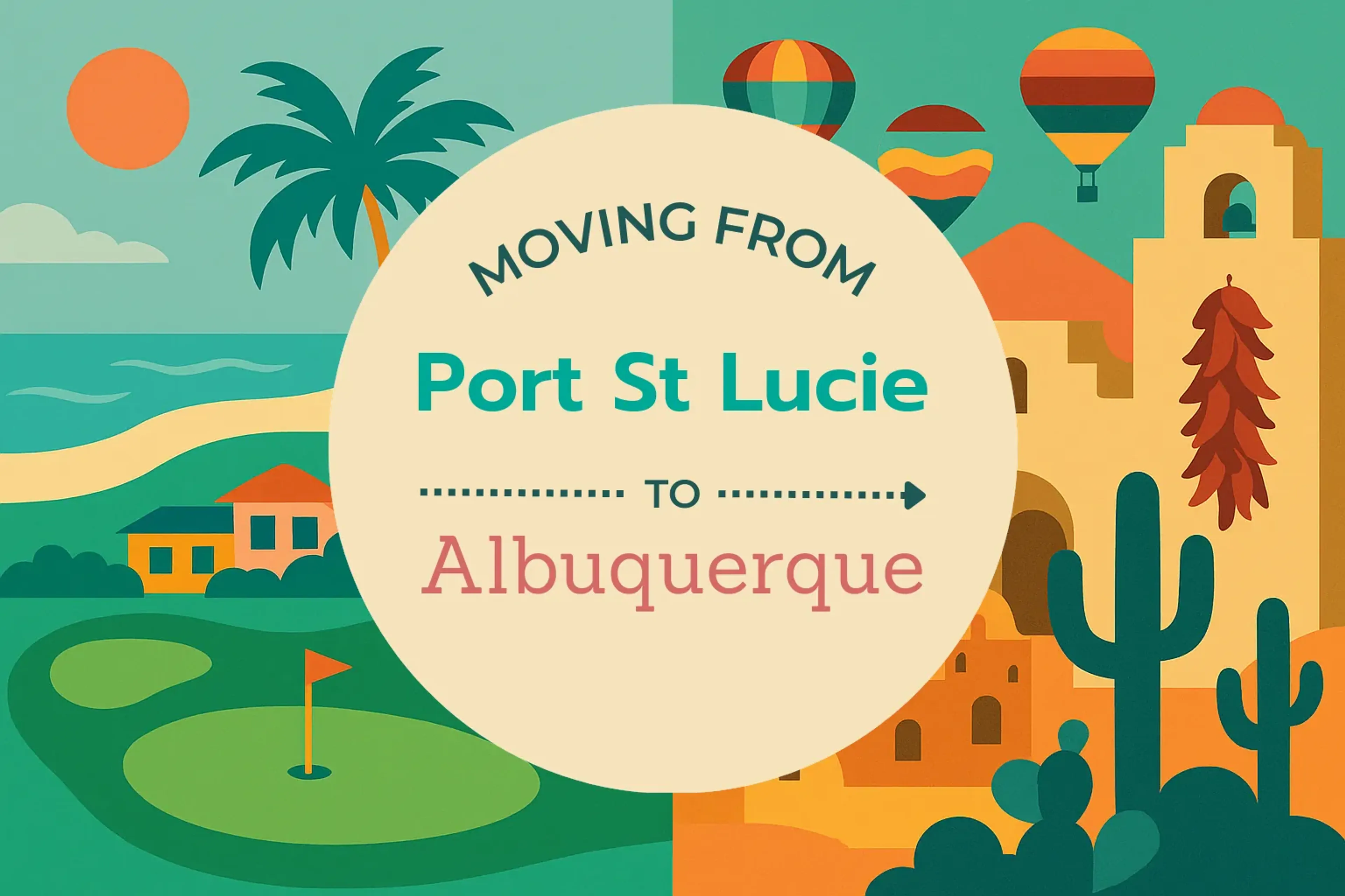 Side-by-side comparison of Port St. Lucie to Albuquerque moving companies