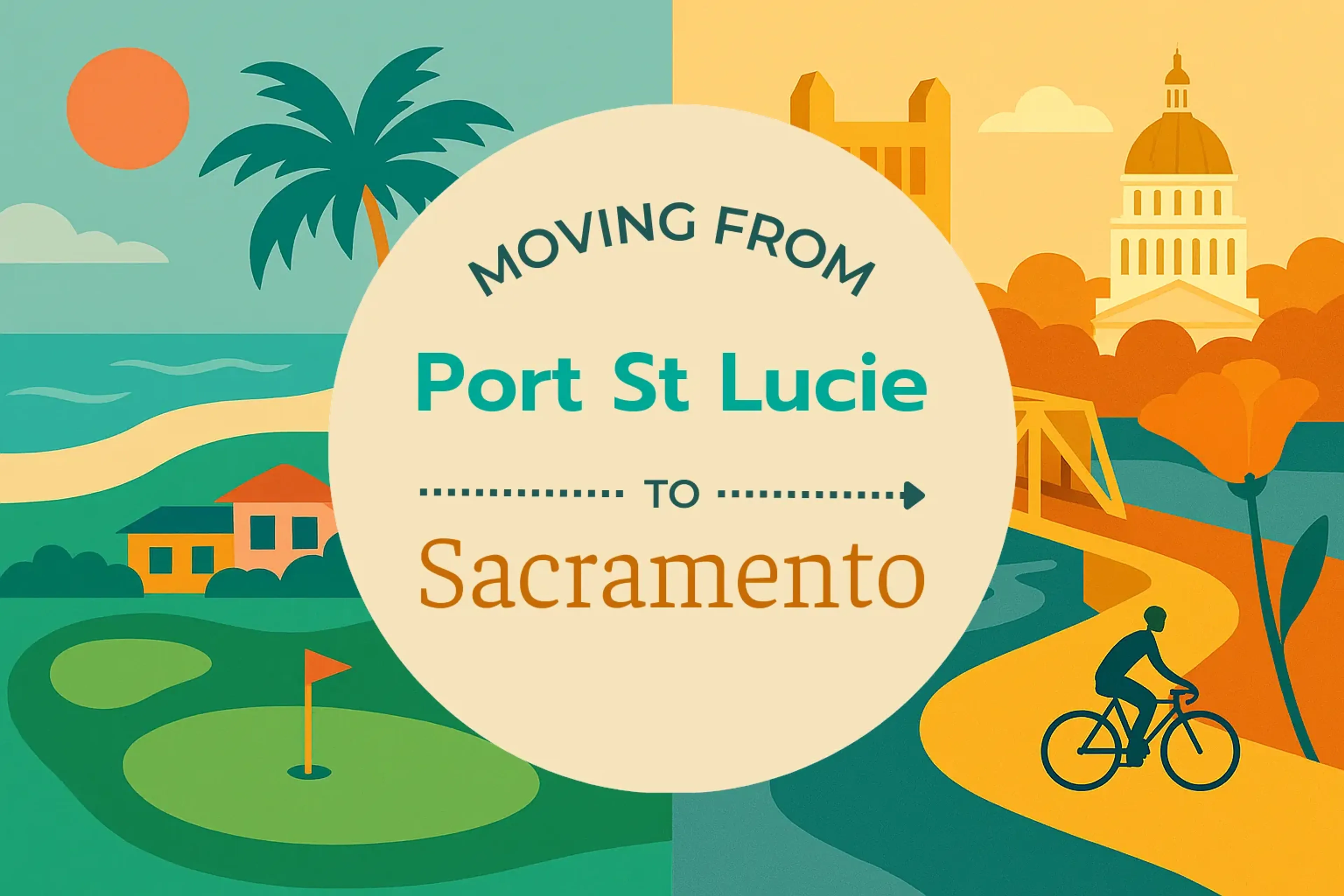 Side-by-side comparison of Port St. Lucie to Sacramento moving companies