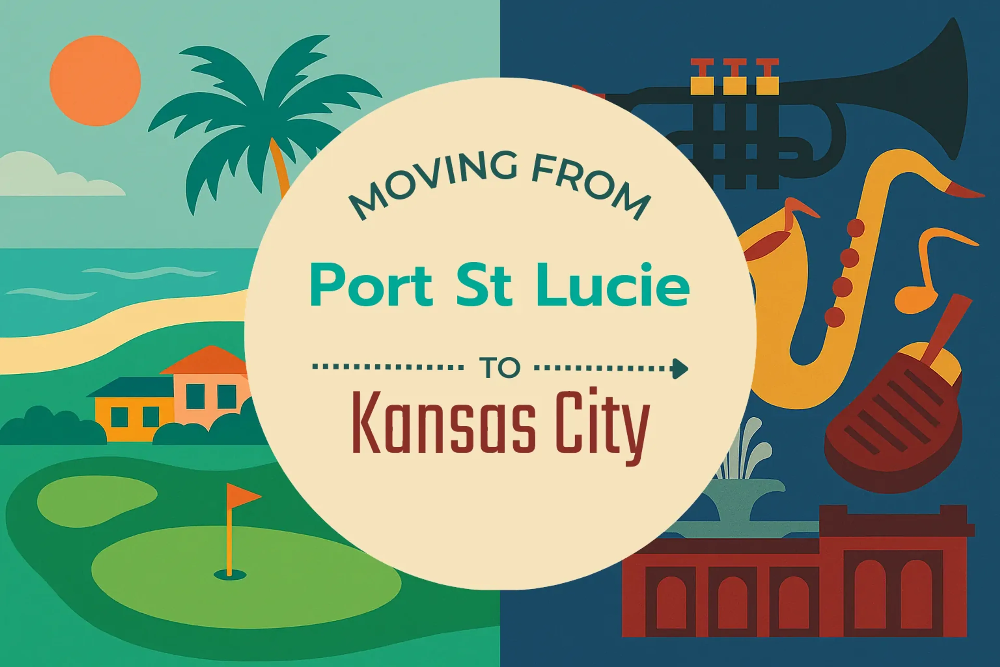 Side-by-side comparison of Port St. Lucie to Kansas City moving companies