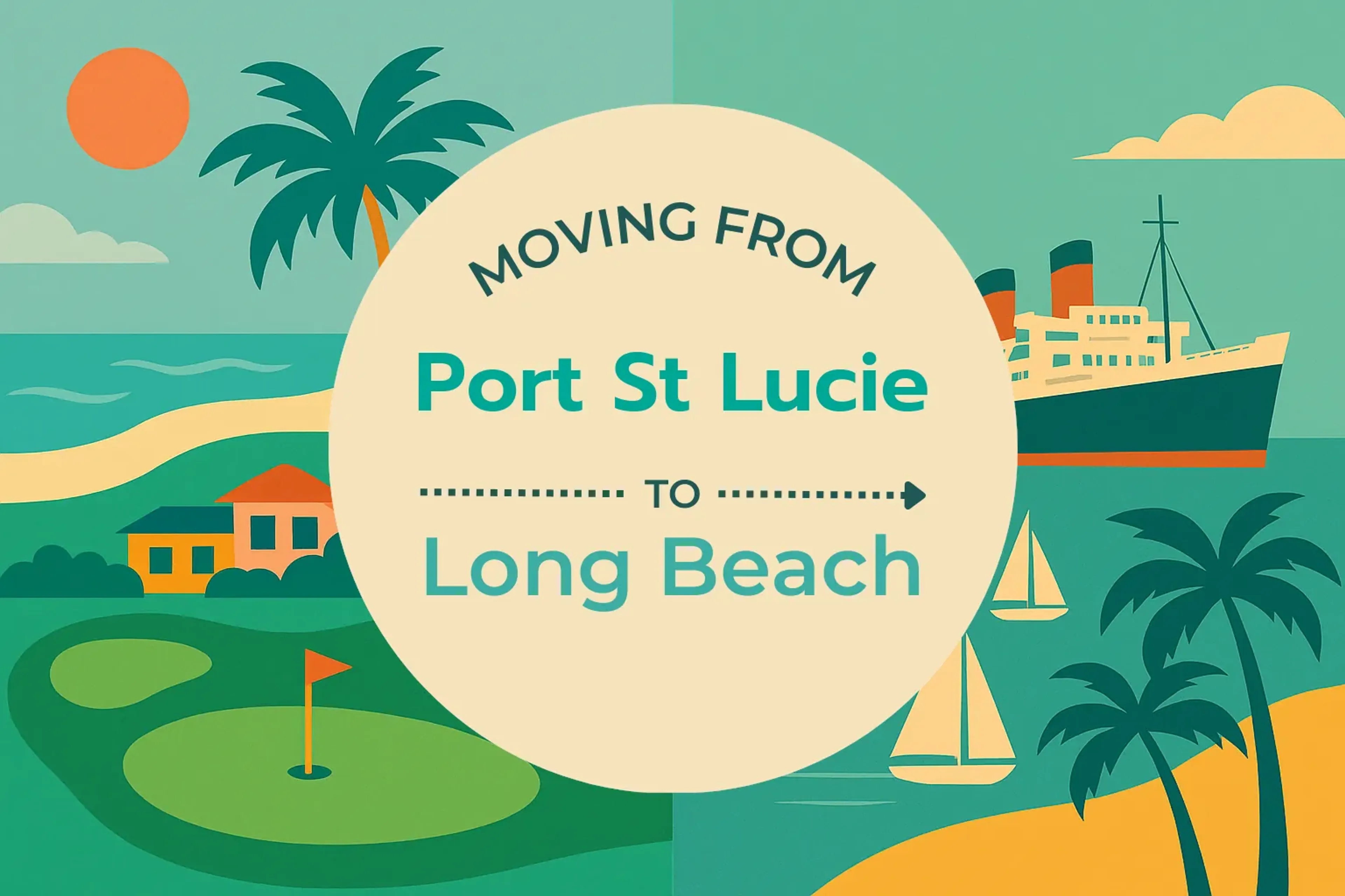Side-by-side comparison of Port St. Lucie to Long Beach moving companies