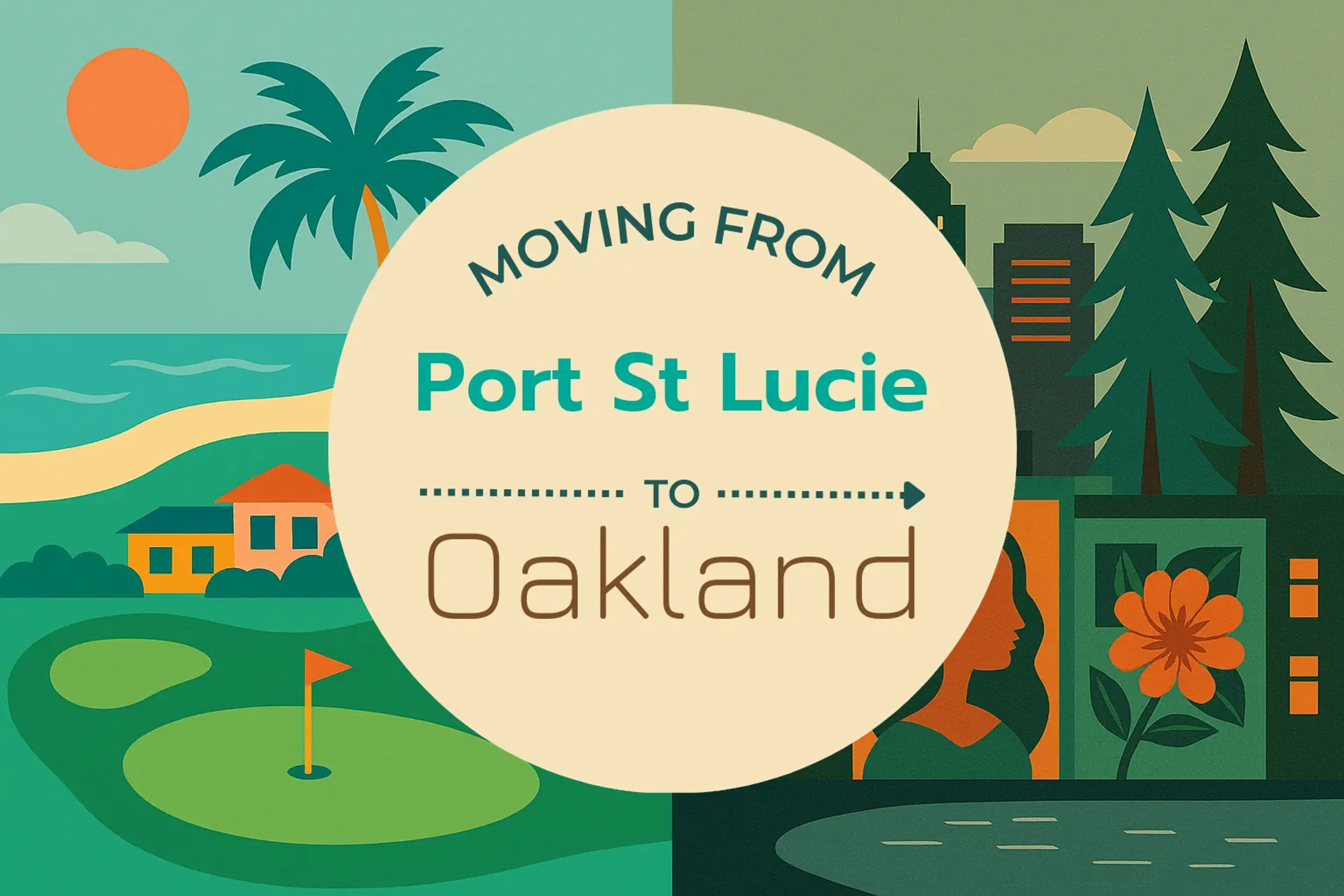 Side-by-side comparison of Port St. Lucie to Oakland moving companies