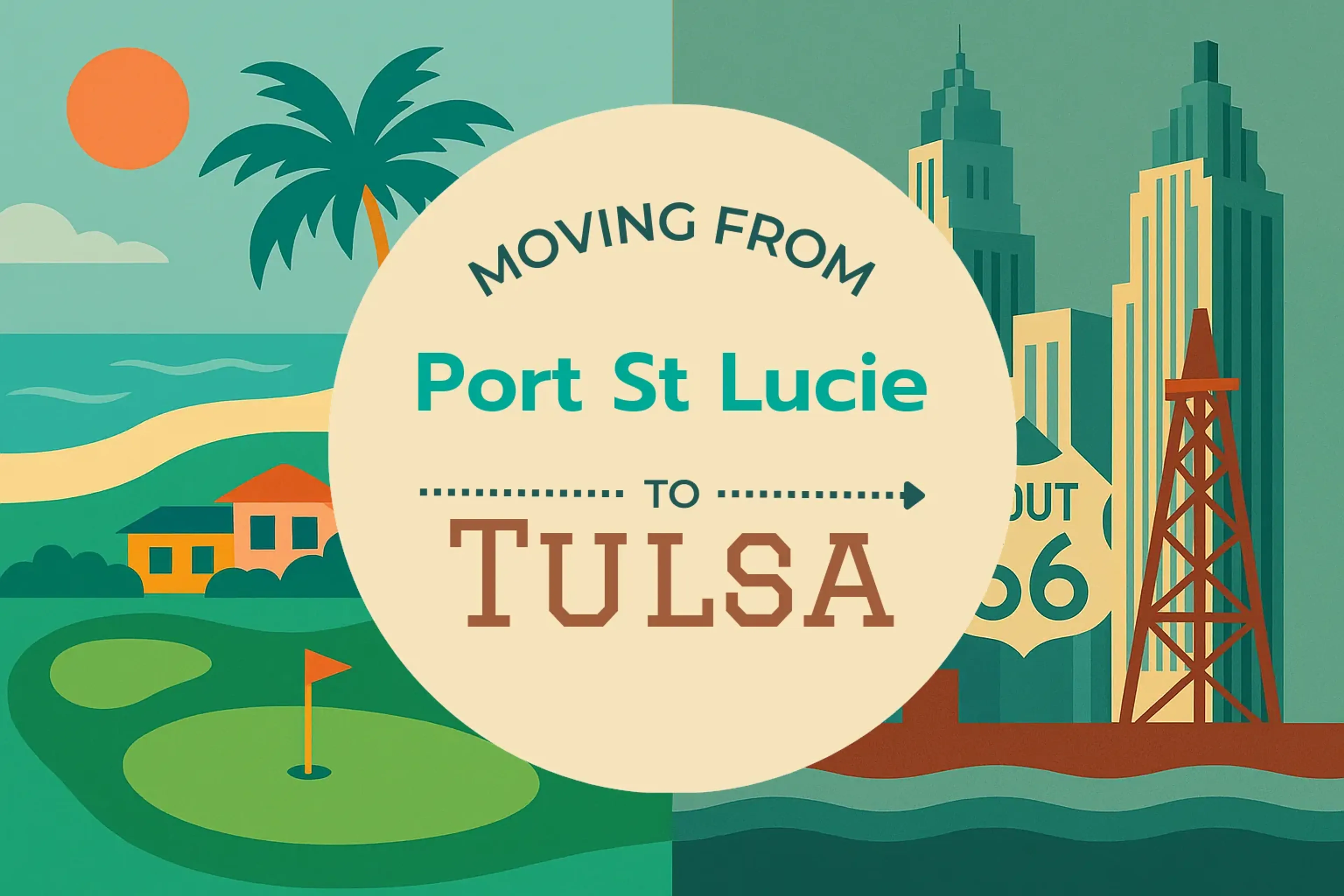 Side-by-side comparison of Port St. Lucie to Tulsa moving companies
