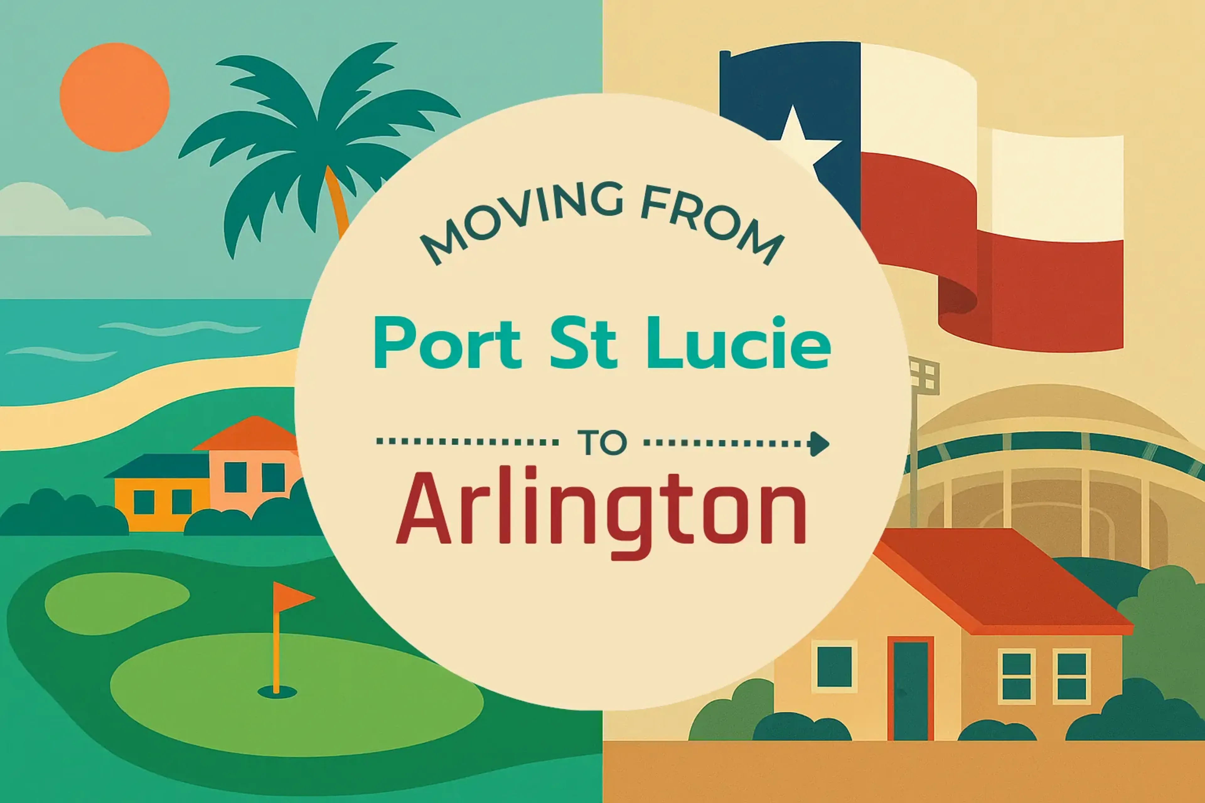 Side-by-side comparison of Port St. Lucie to Arlington moving companies