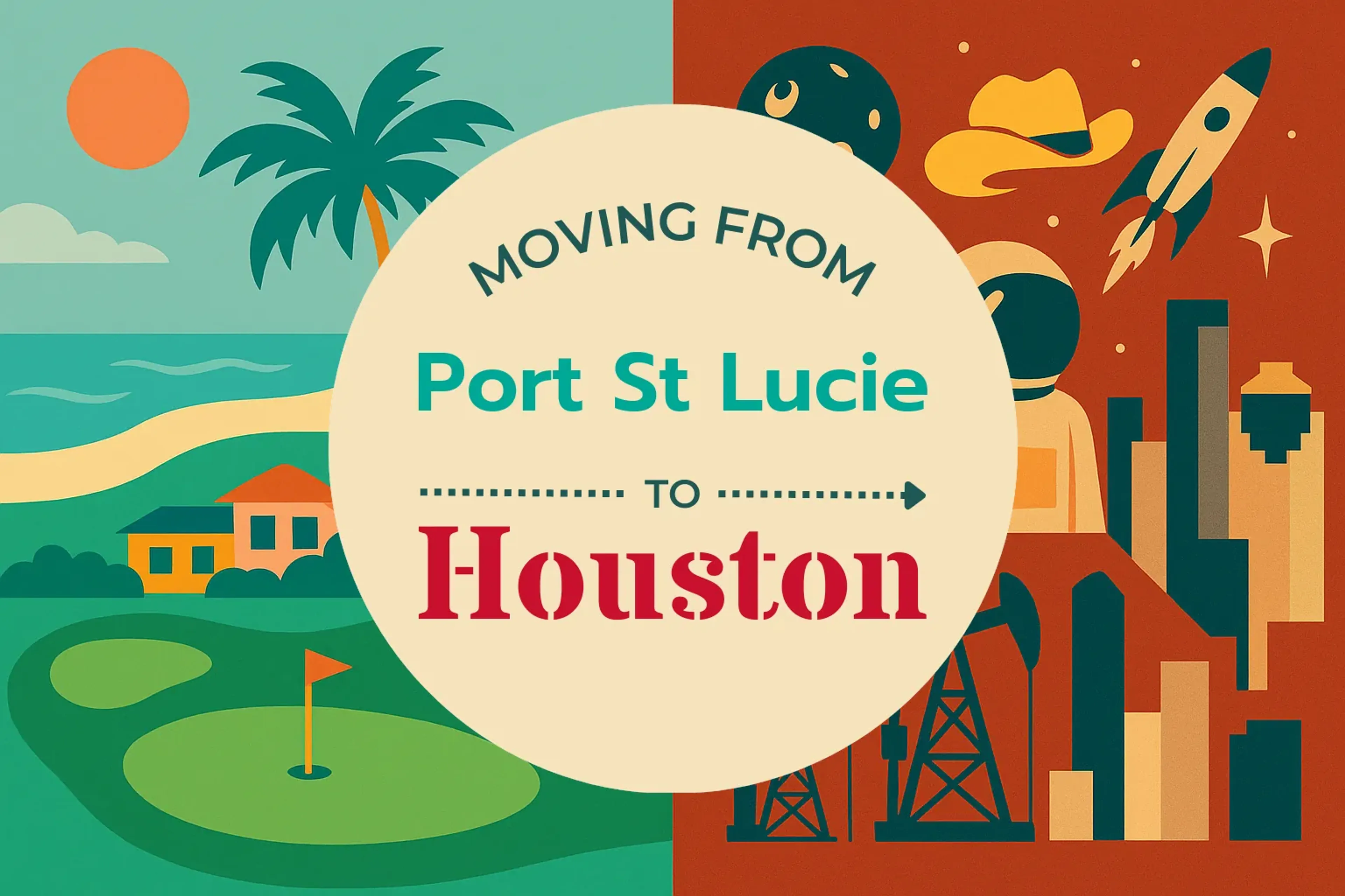 Side-by-side comparison of Port St. Lucie to Houston moving companies