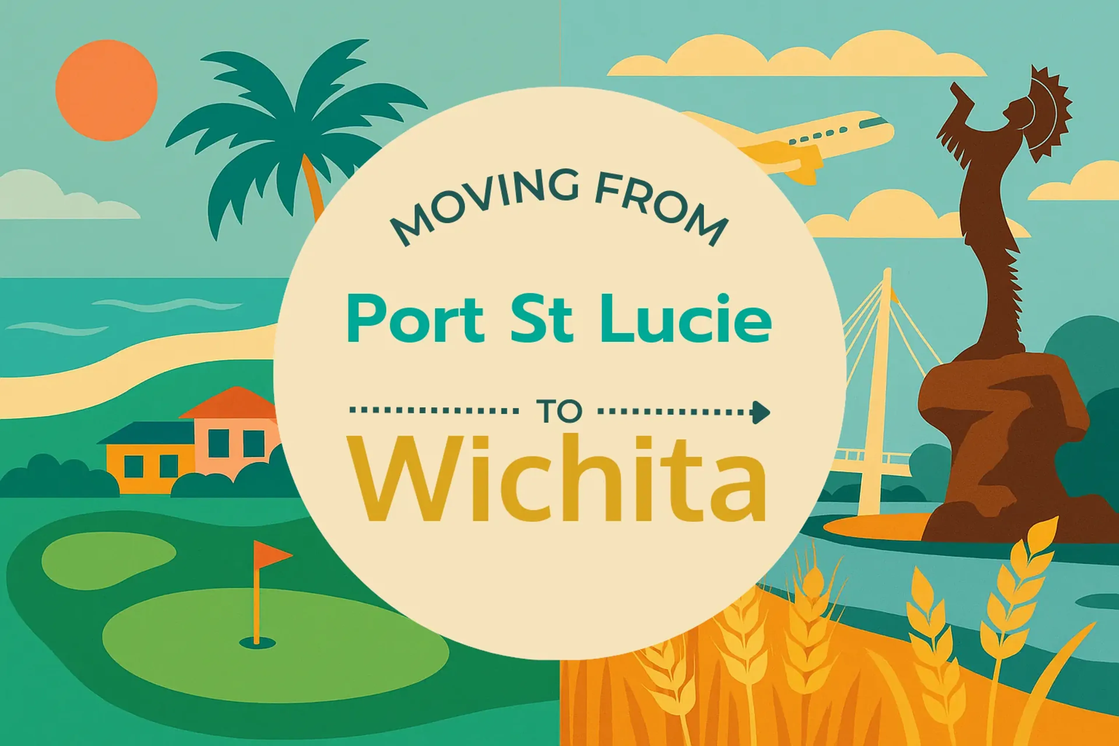 Side-by-side comparison of Port St. Lucie to Wichita moving companies