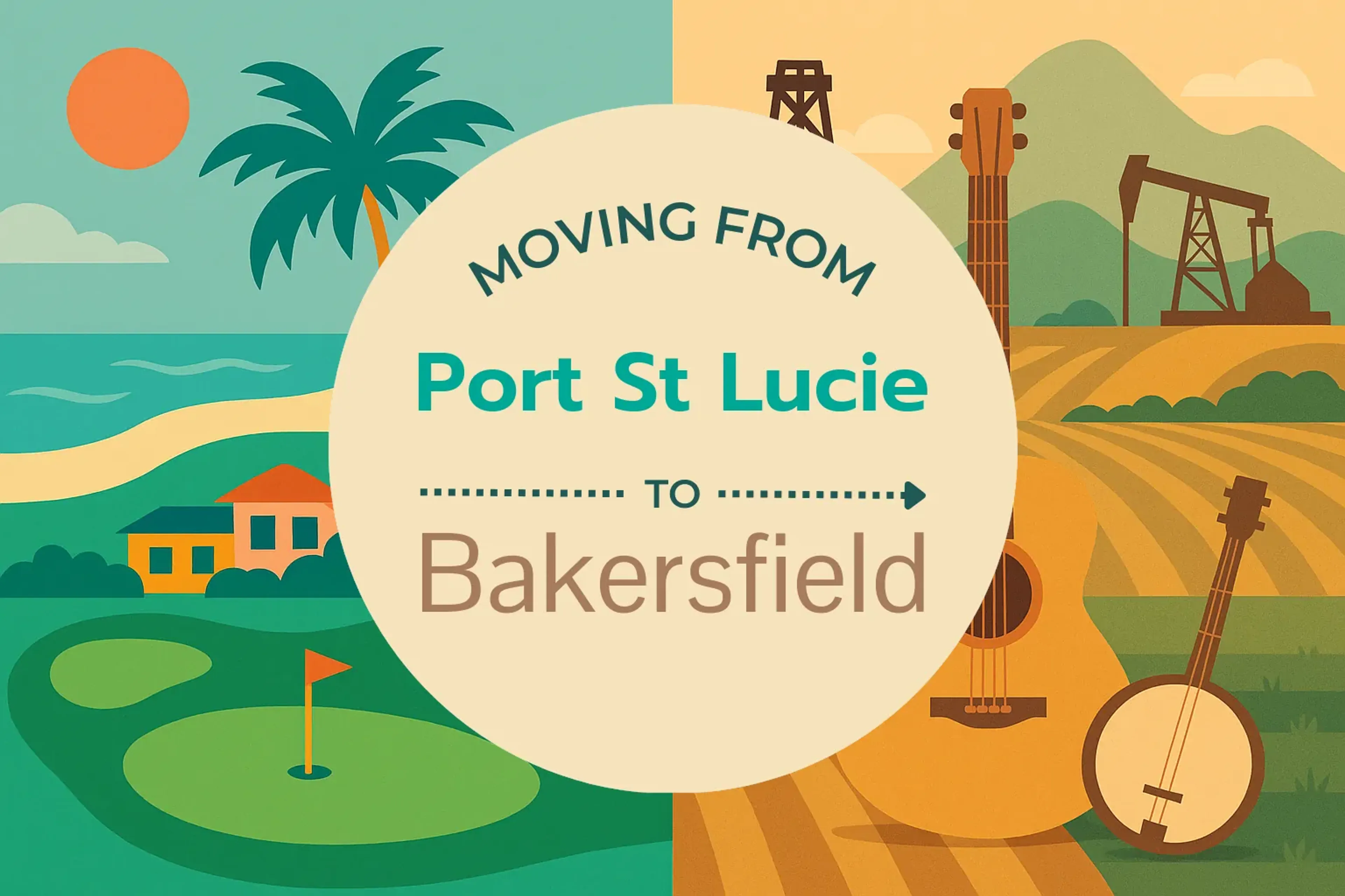 Side-by-side comparison of Port St. Lucie to Bakersfield moving companies