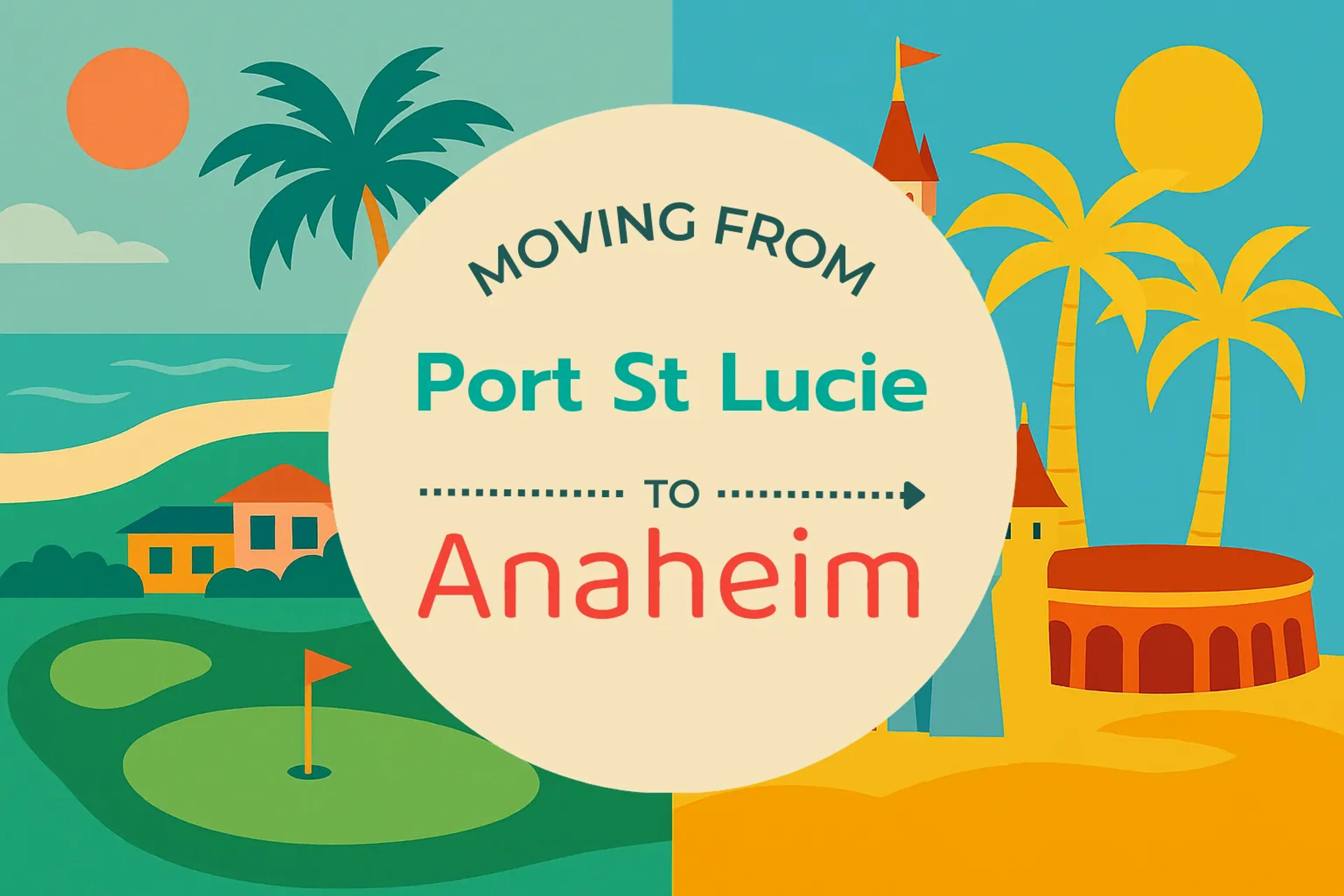 Side-by-side comparison of Port St. Lucie to Anaheim moving companies