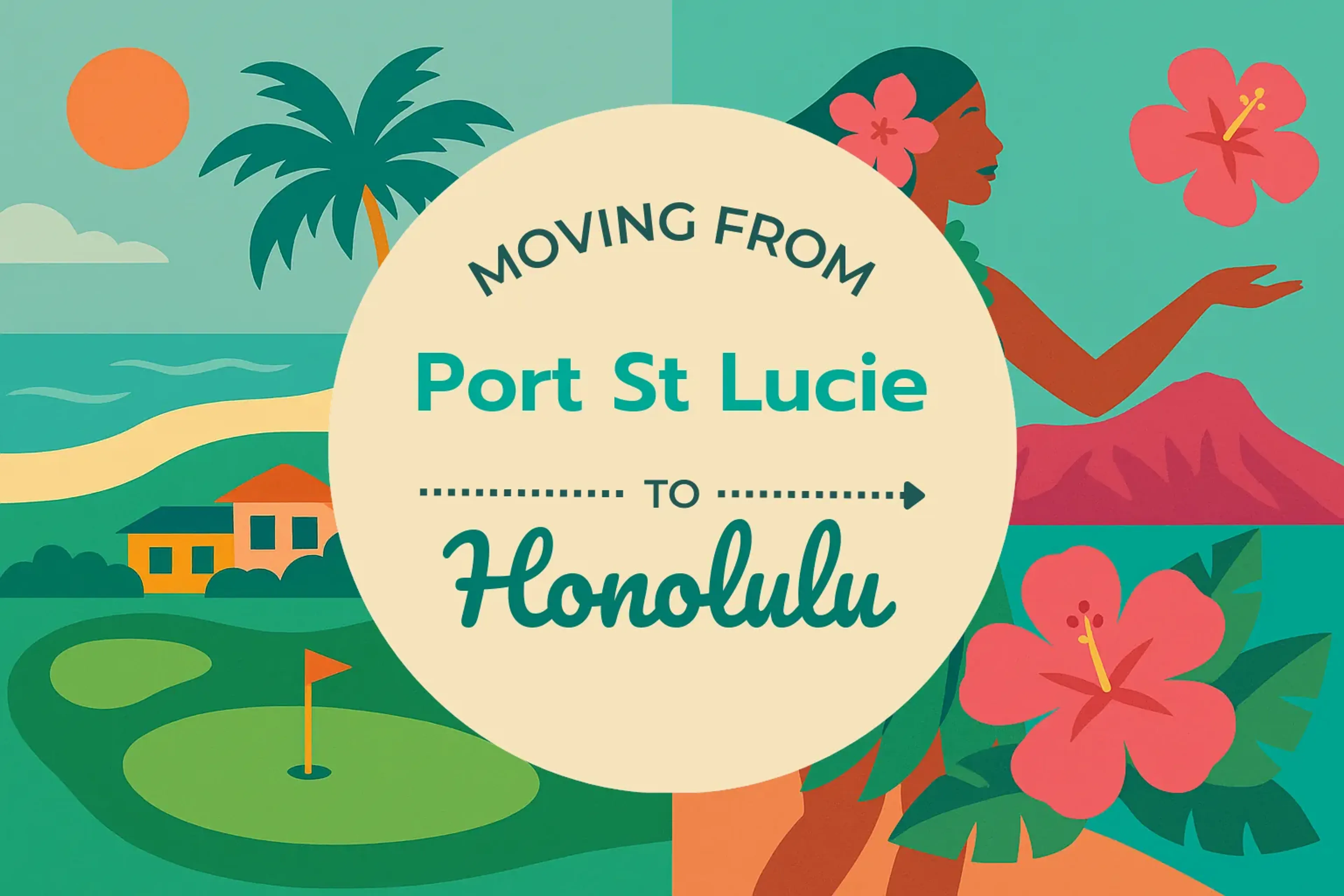 Side-by-side comparison of Port St. Lucie to Honolulu moving companies