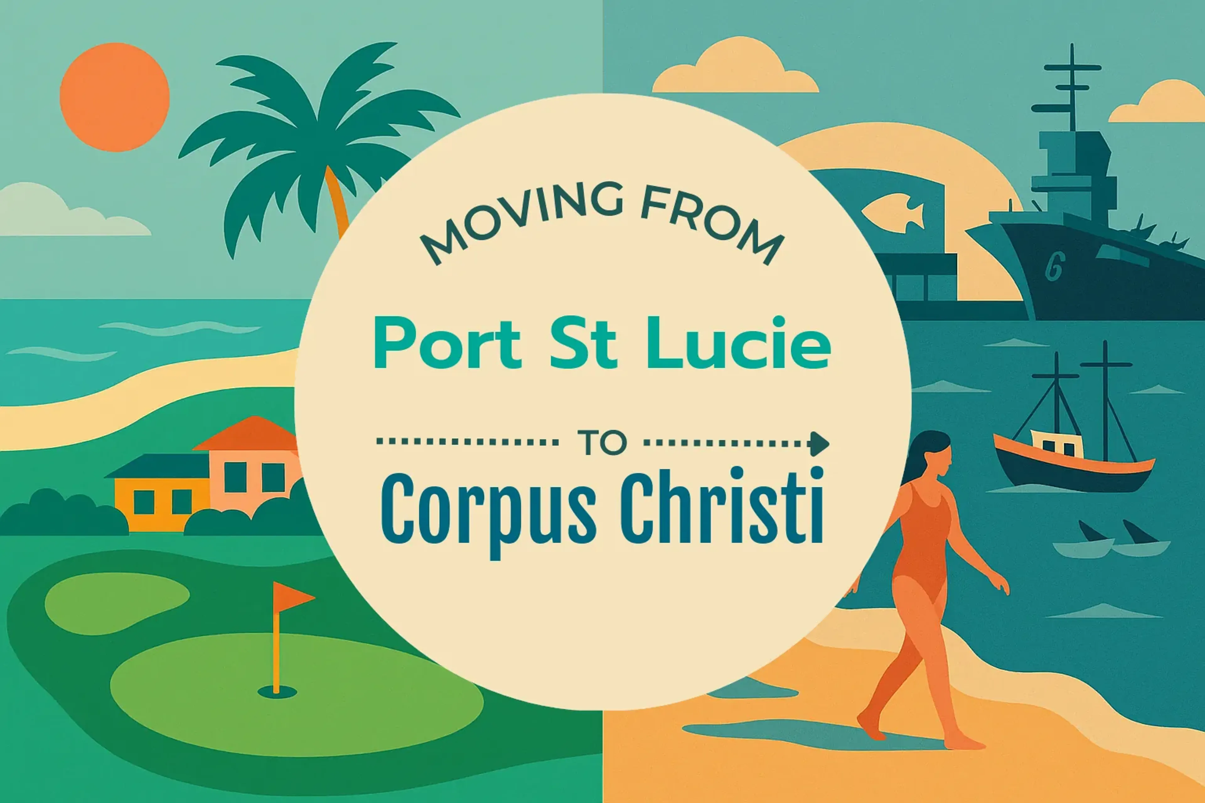 Side-by-side comparison of Port St. Lucie to Corpus Christi moving companies