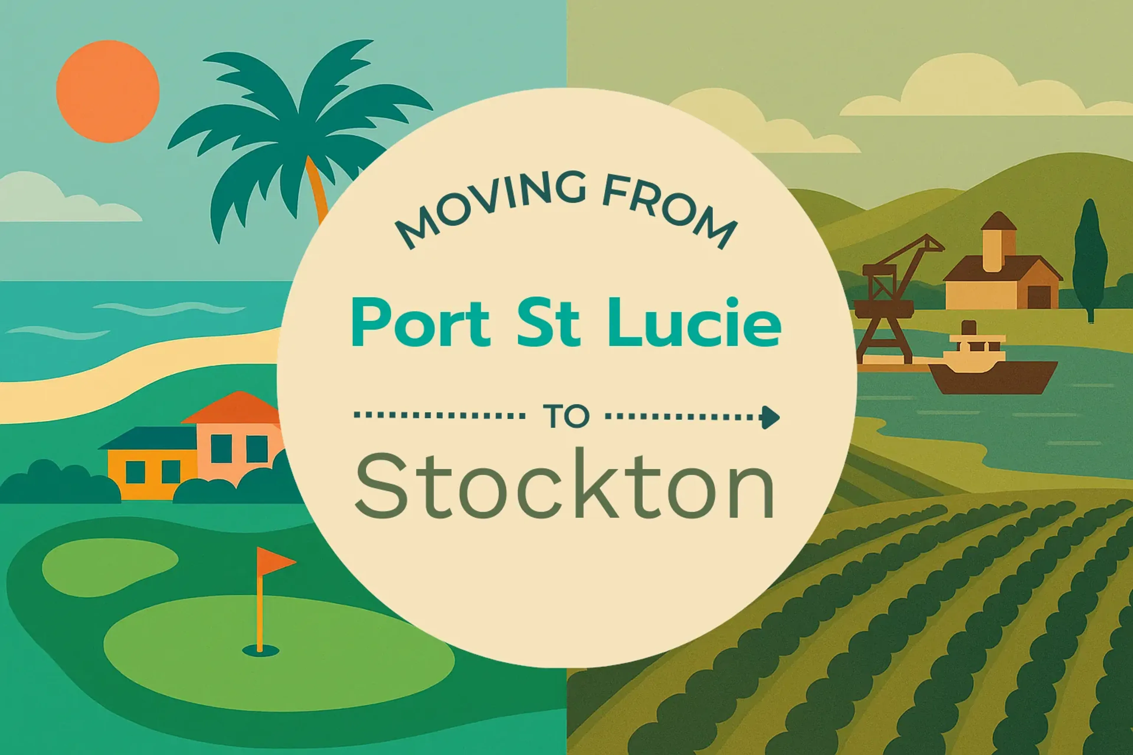 Side-by-side comparison of Port St. Lucie to Stockton moving companies