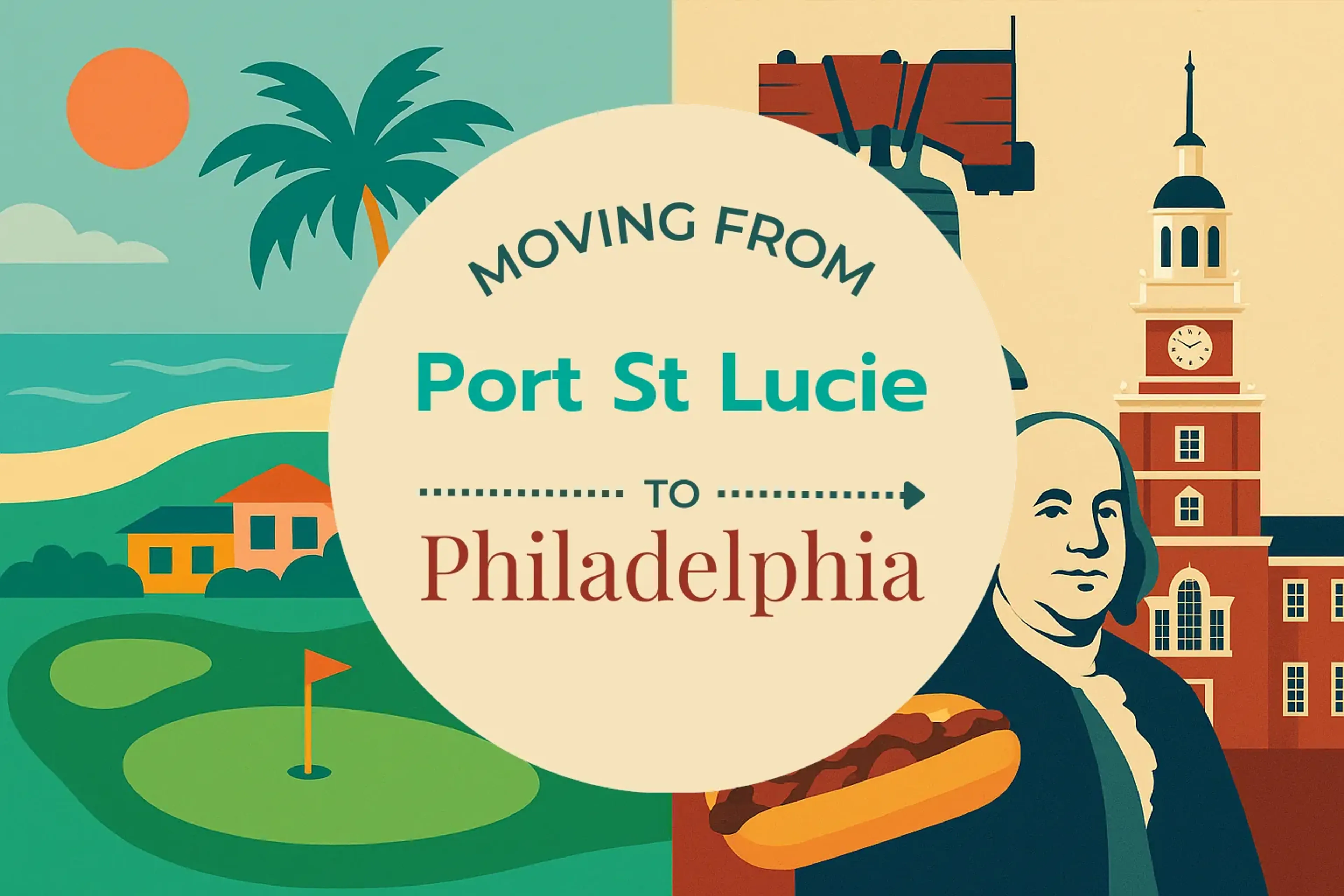 Side-by-side comparison of Port St. Lucie to Philadelphia moving companies