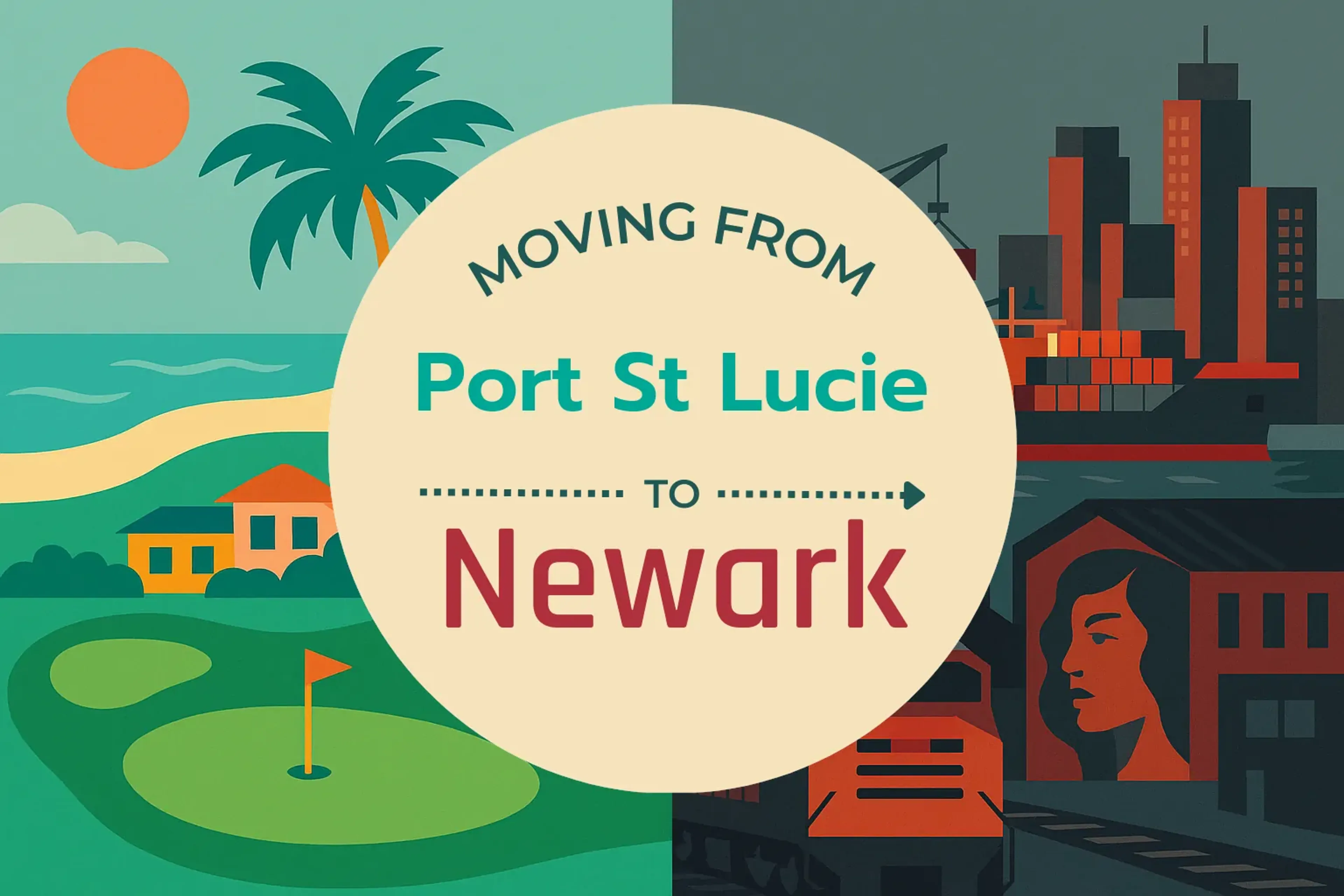 Side-by-side comparison of Port St. Lucie to Newark moving companies