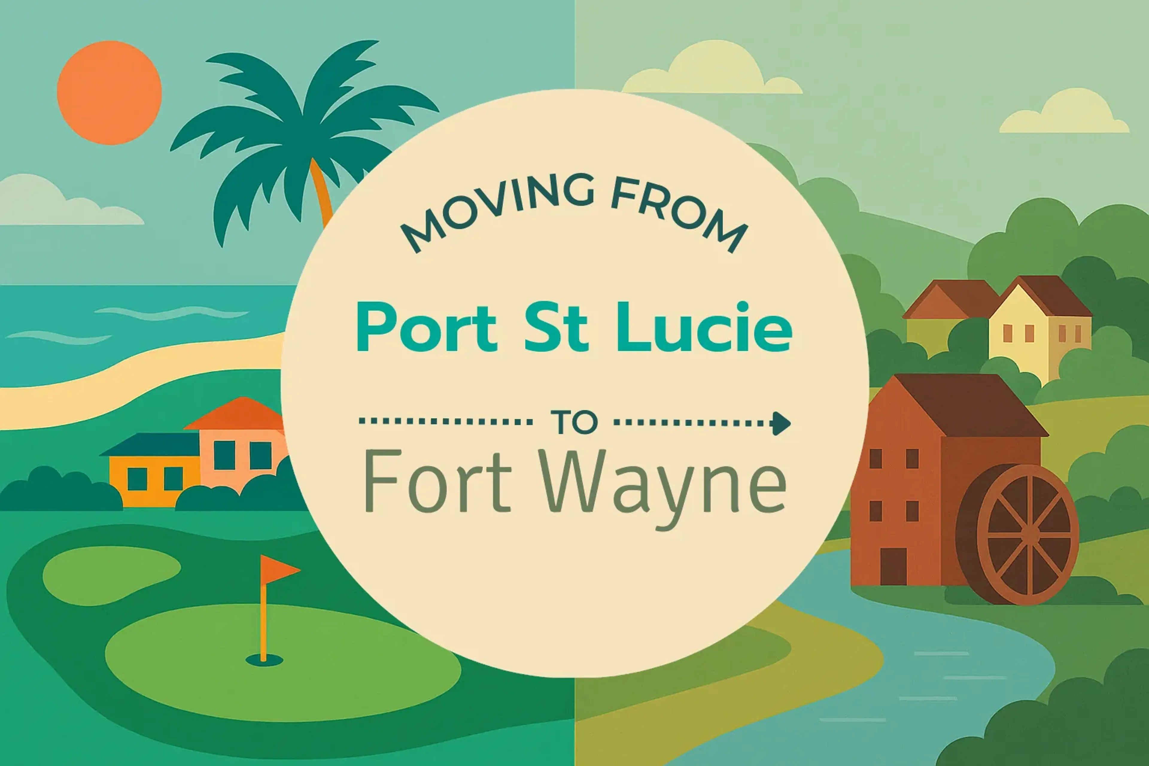 Side-by-side comparison of Port St. Lucie to Fort Wayne moving companies