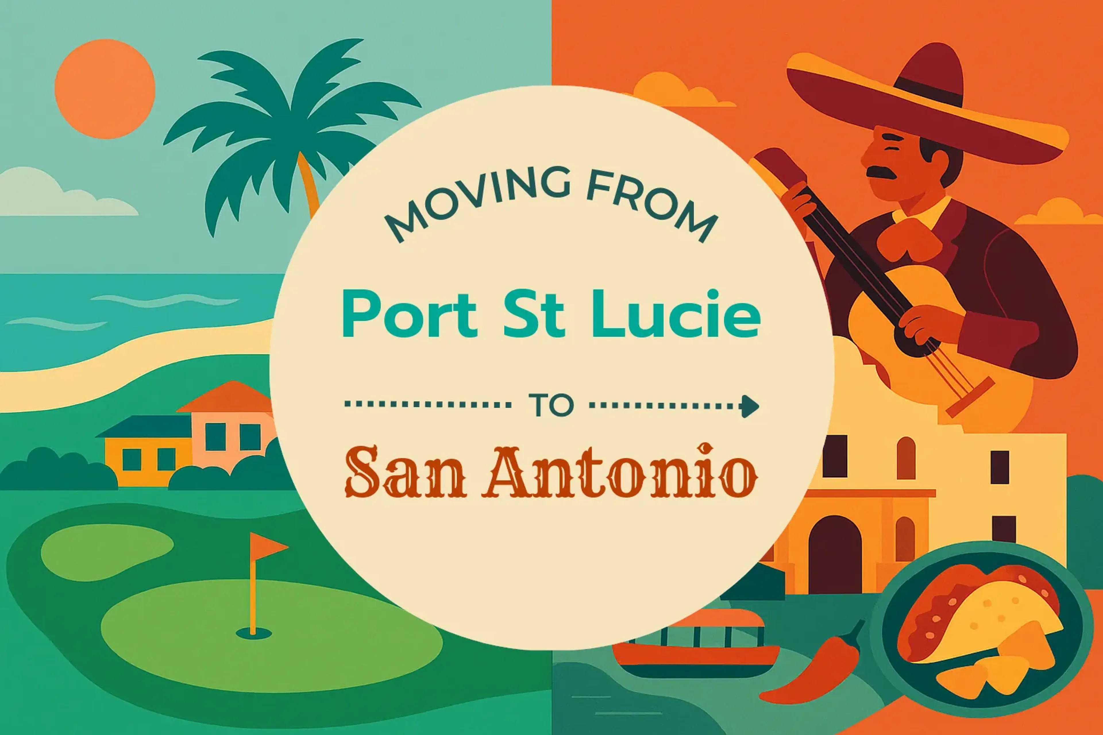 Side-by-side comparison of Port St. Lucie to San Antonio moving companies