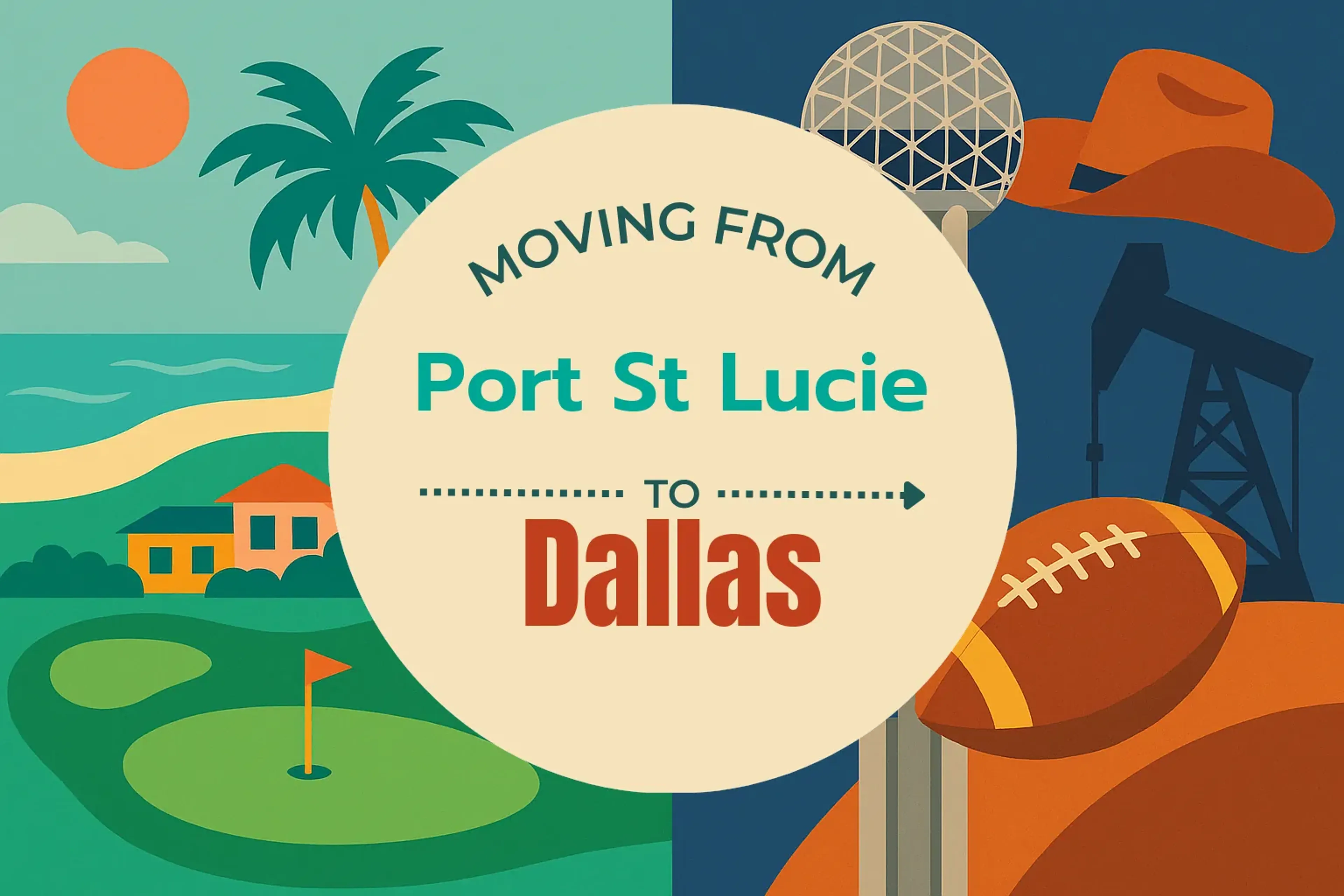 Side-by-side comparison of Port St. Lucie to Dallas moving companies