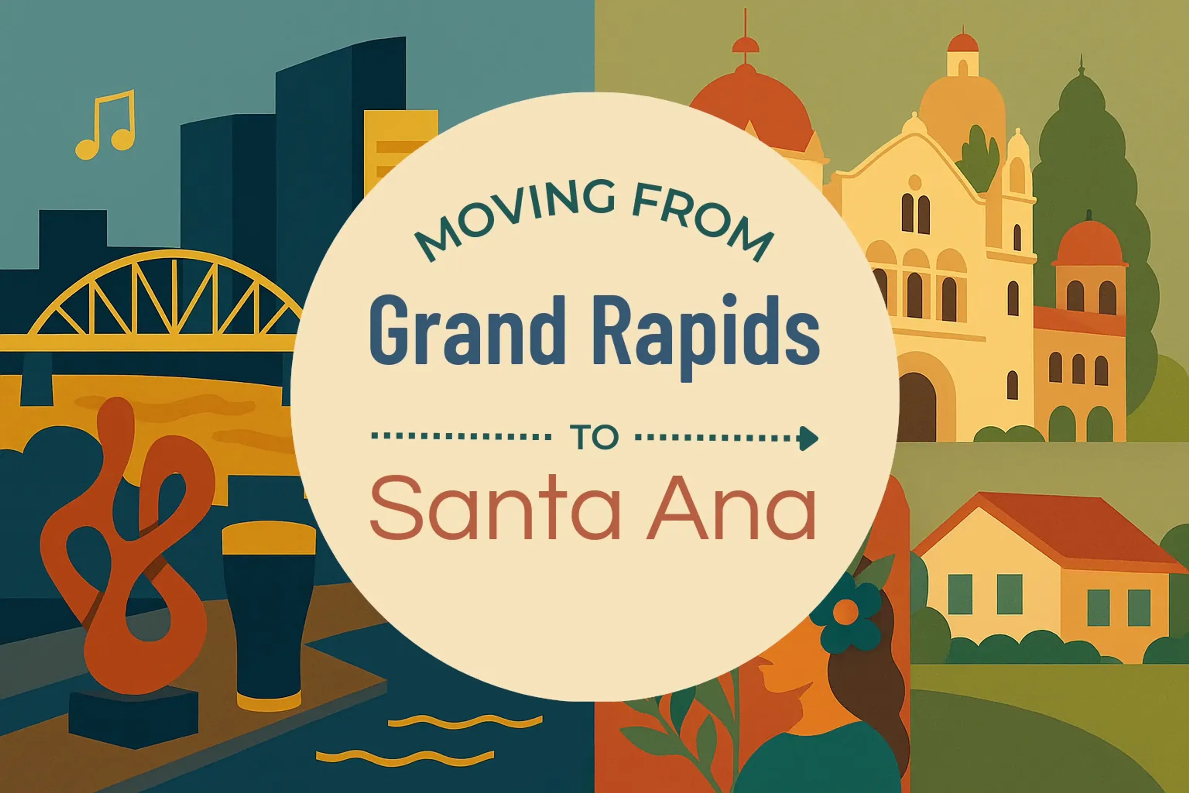 Side-by-side comparison of Grand Rapids to Santa Ana moving companies