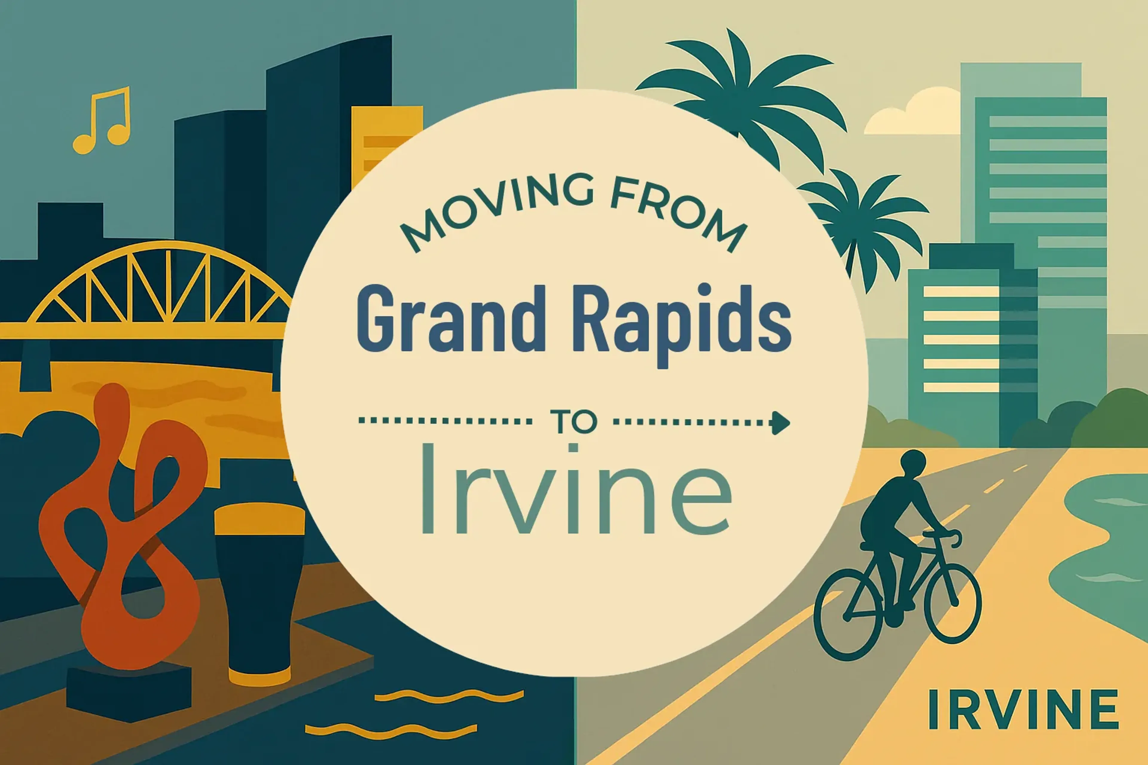 Side-by-side comparison of Grand Rapids to Irvine moving companies
