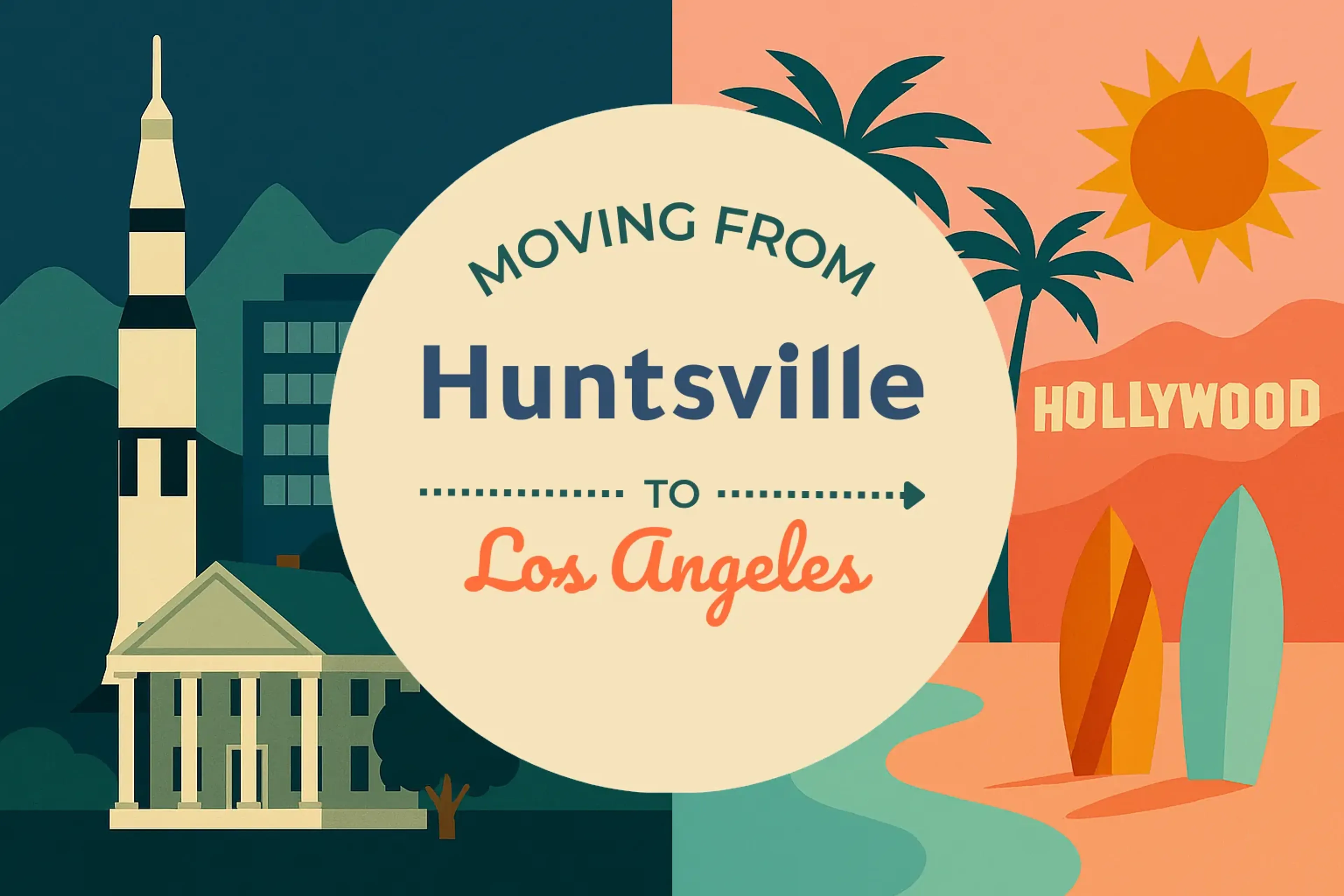 Side-by-side comparison of Huntsville to Los Angeles moving companies