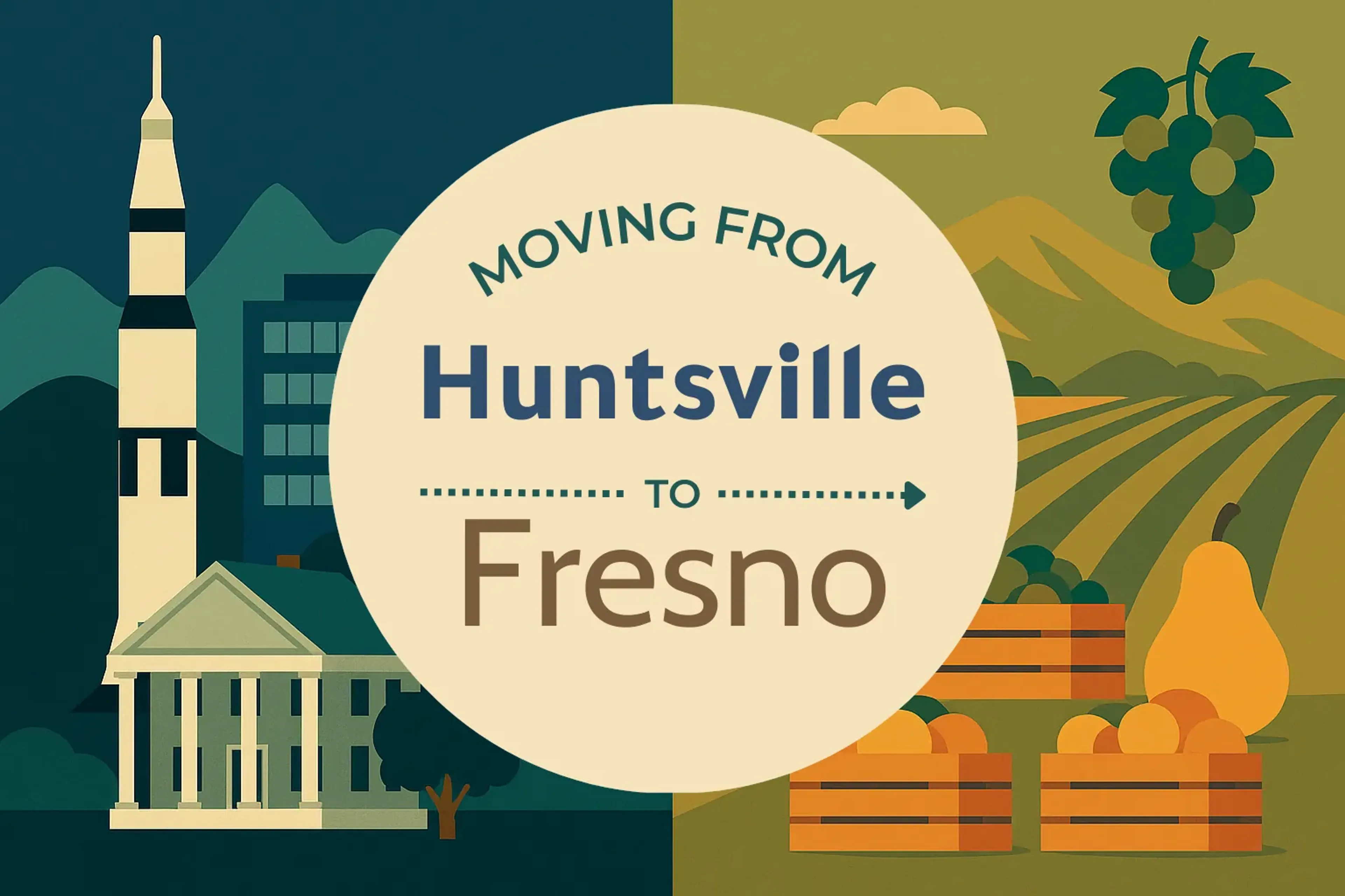 Side-by-side comparison of Huntsville to Fresno moving companies