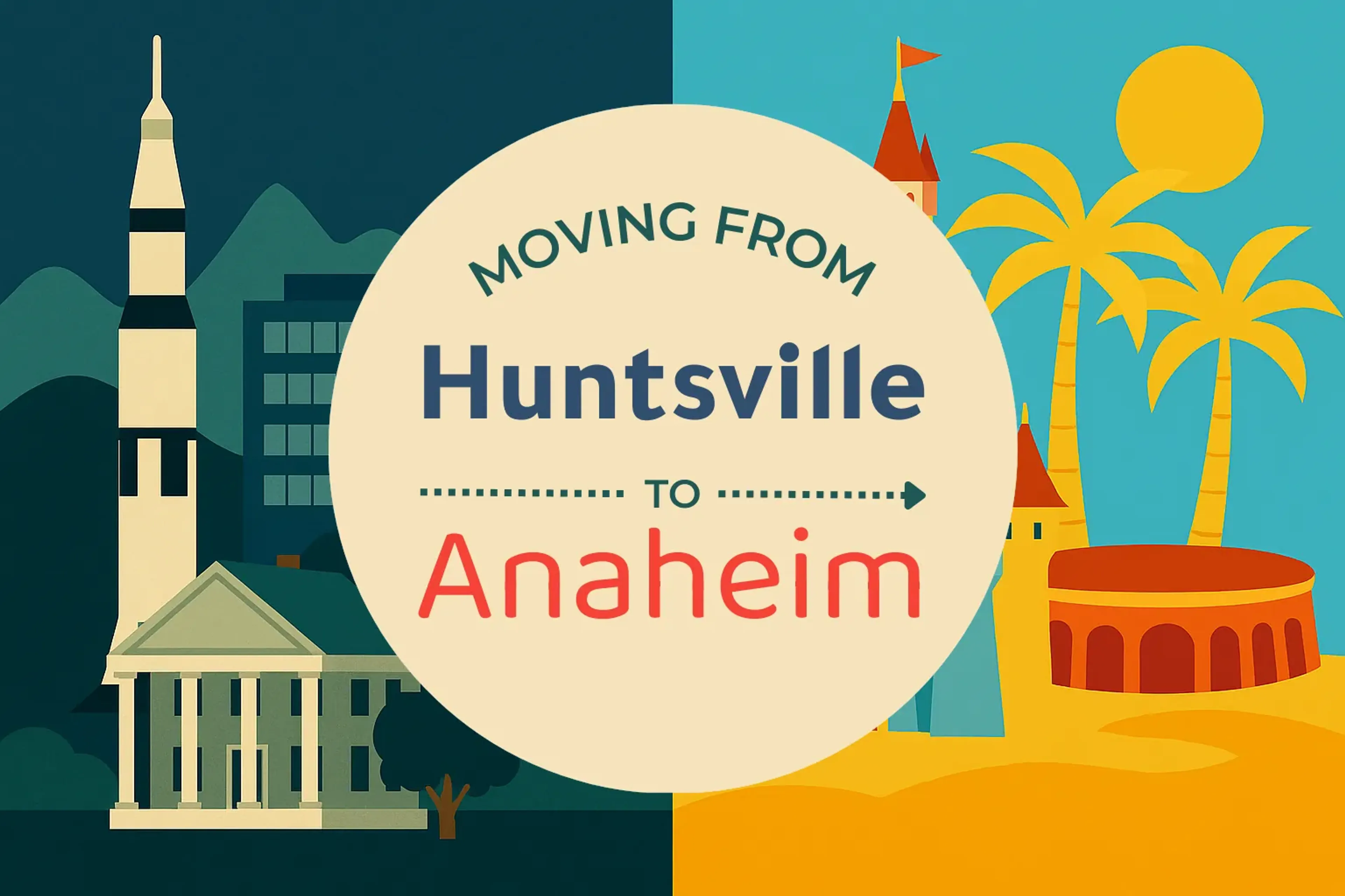 Side-by-side comparison of Huntsville to Anaheim moving companies