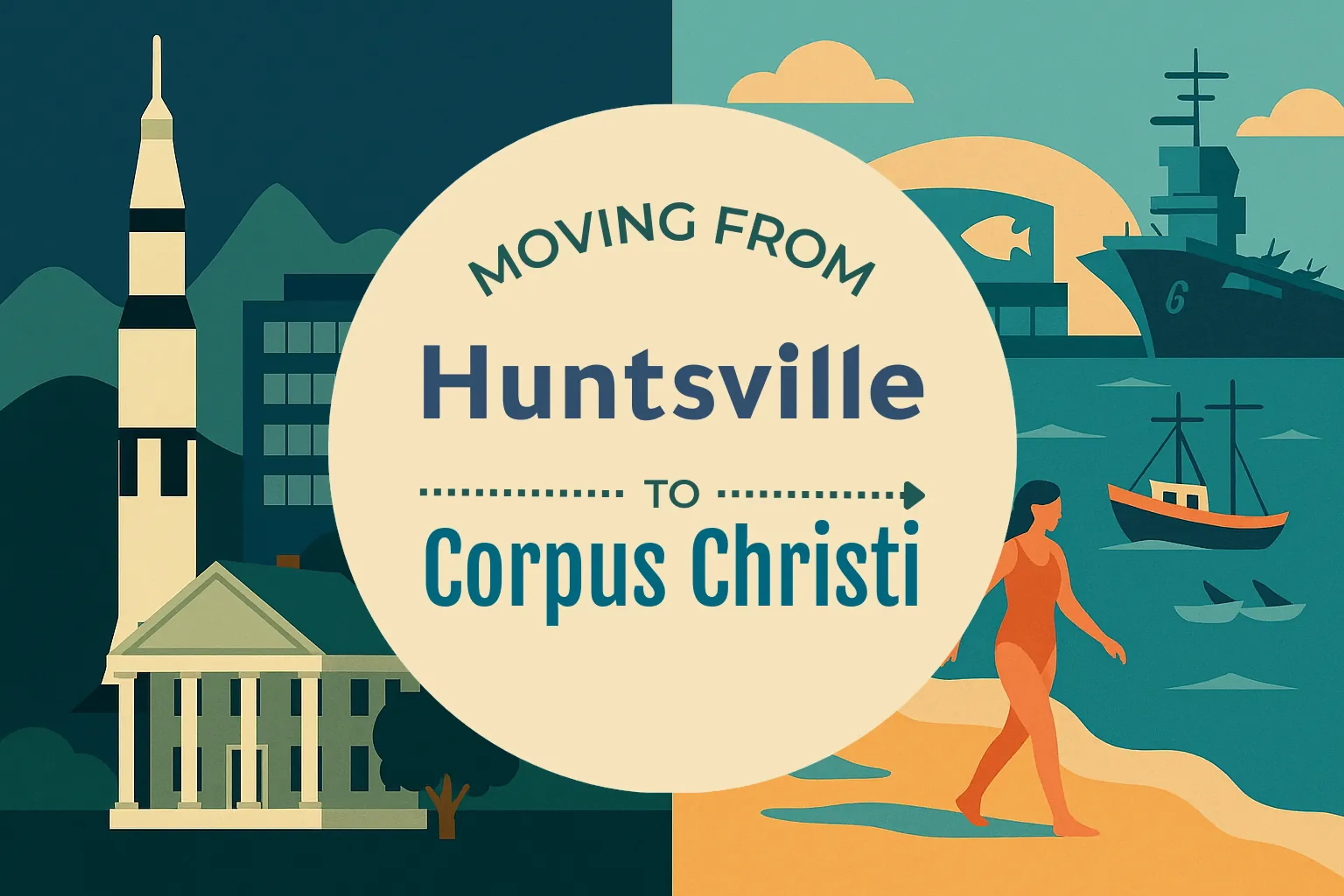 Side-by-side comparison of Huntsville to Corpus Christi moving companies