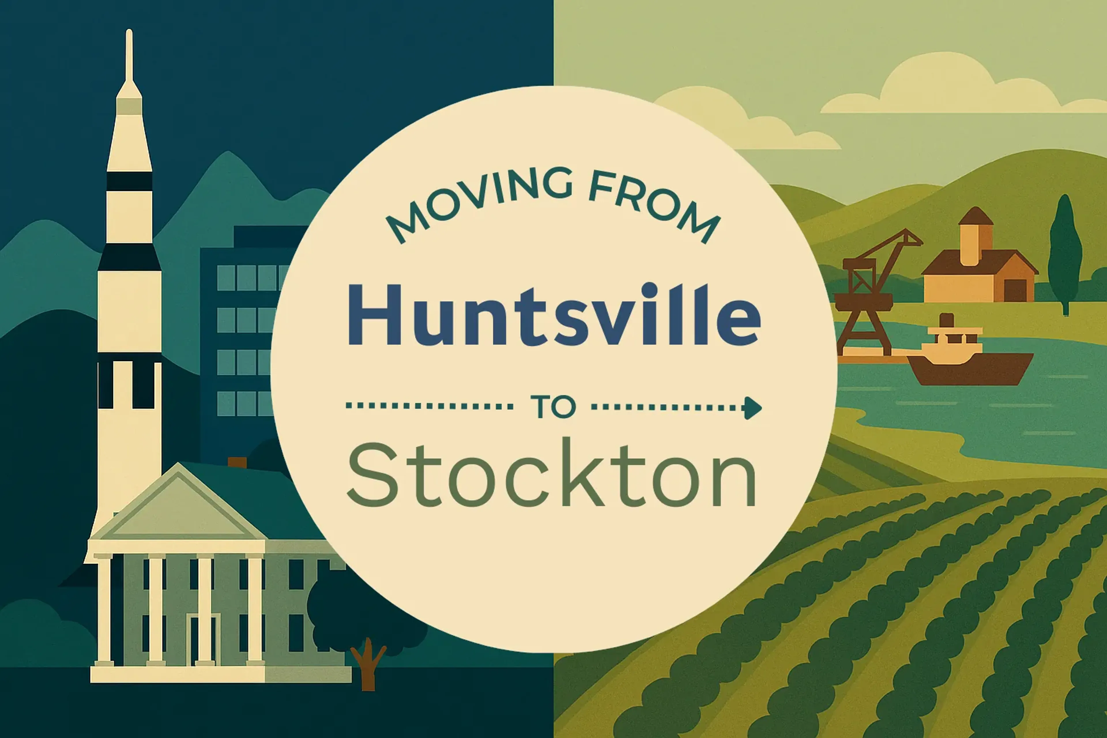 Side-by-side comparison of Huntsville to Stockton moving companies