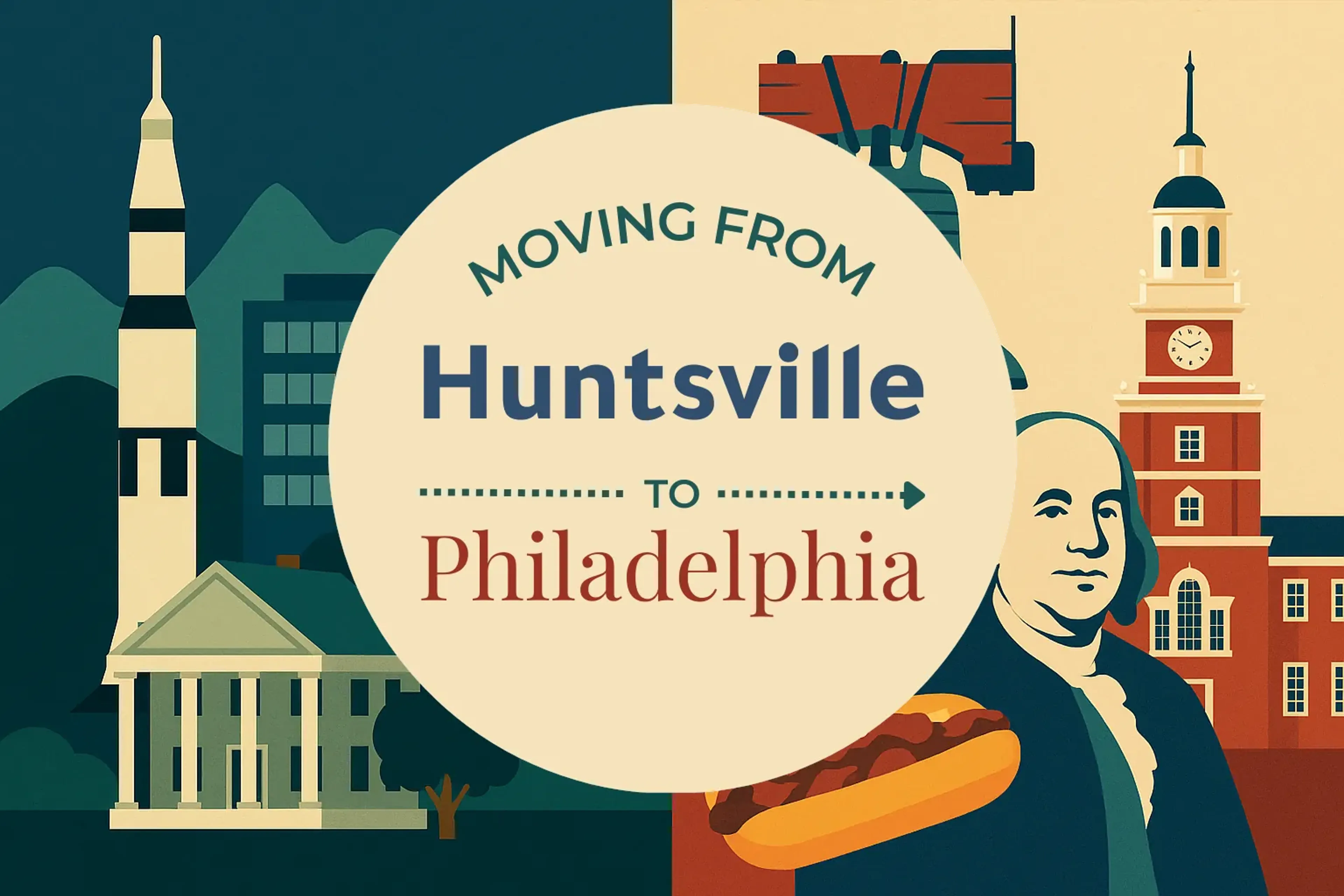 Side-by-side comparison of Huntsville to Philadelphia moving companies