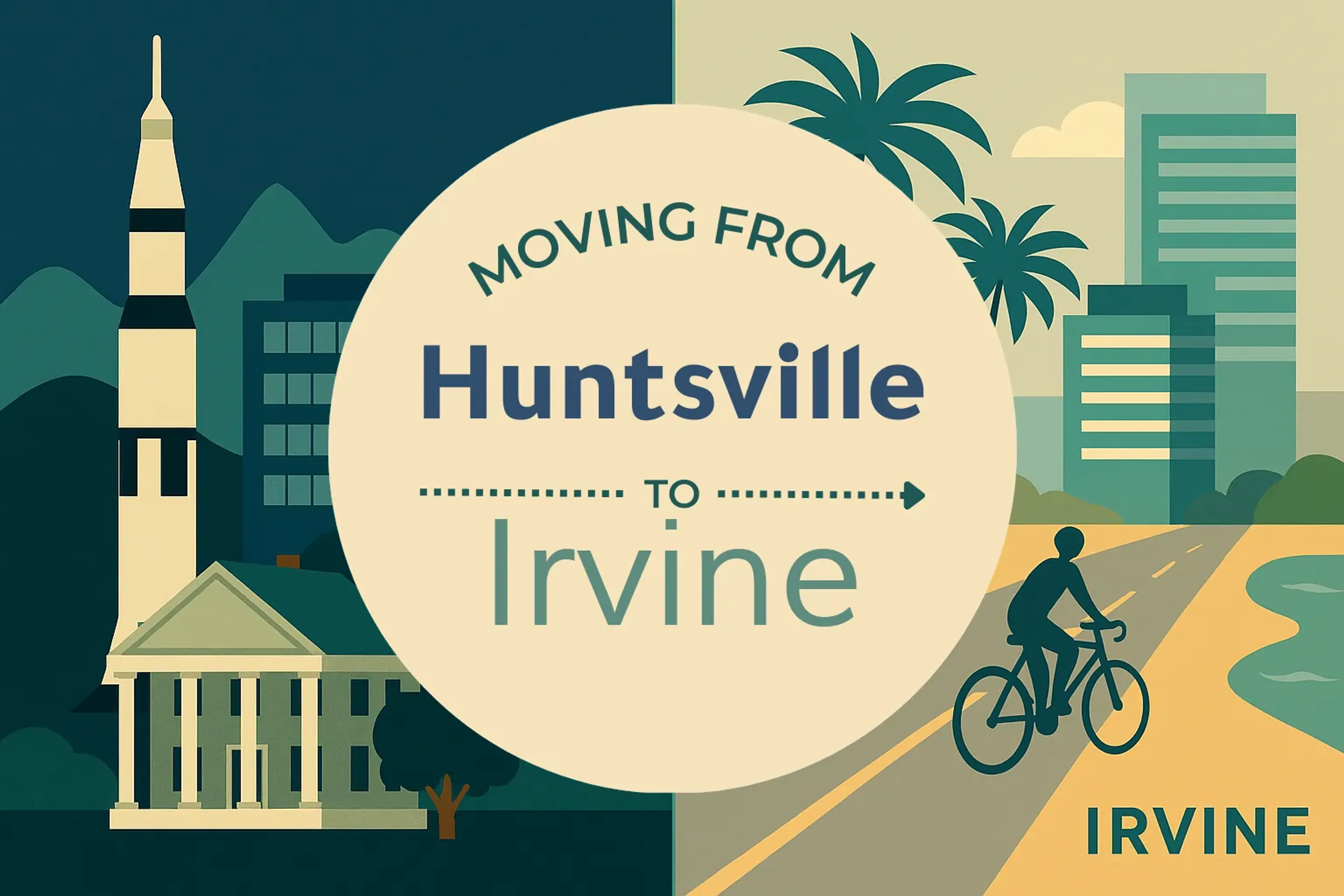 Side-by-side comparison of Huntsville to Irvine moving companies