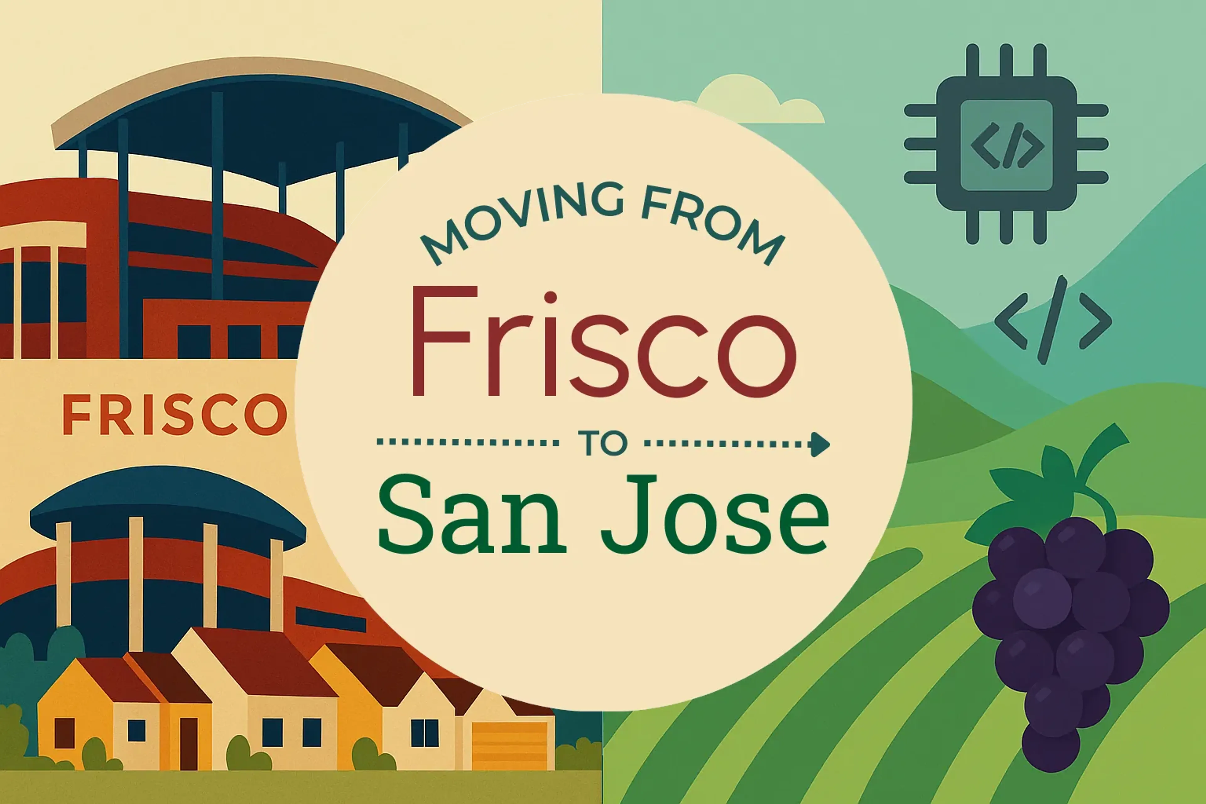 Side-by-side comparison of Frisco to San Jose moving companies