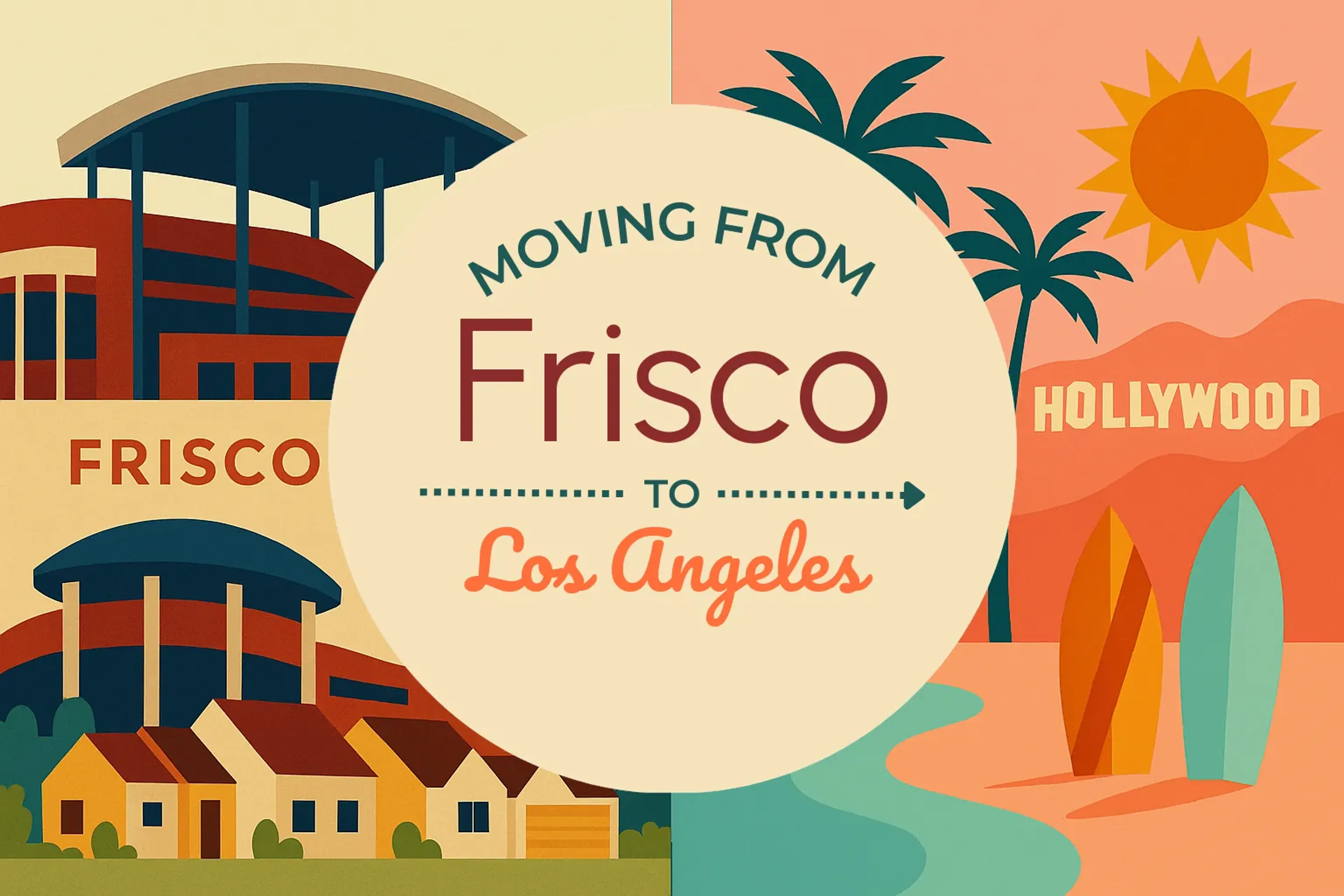 Side-by-side comparison of Frisco to Los Angeles moving companies