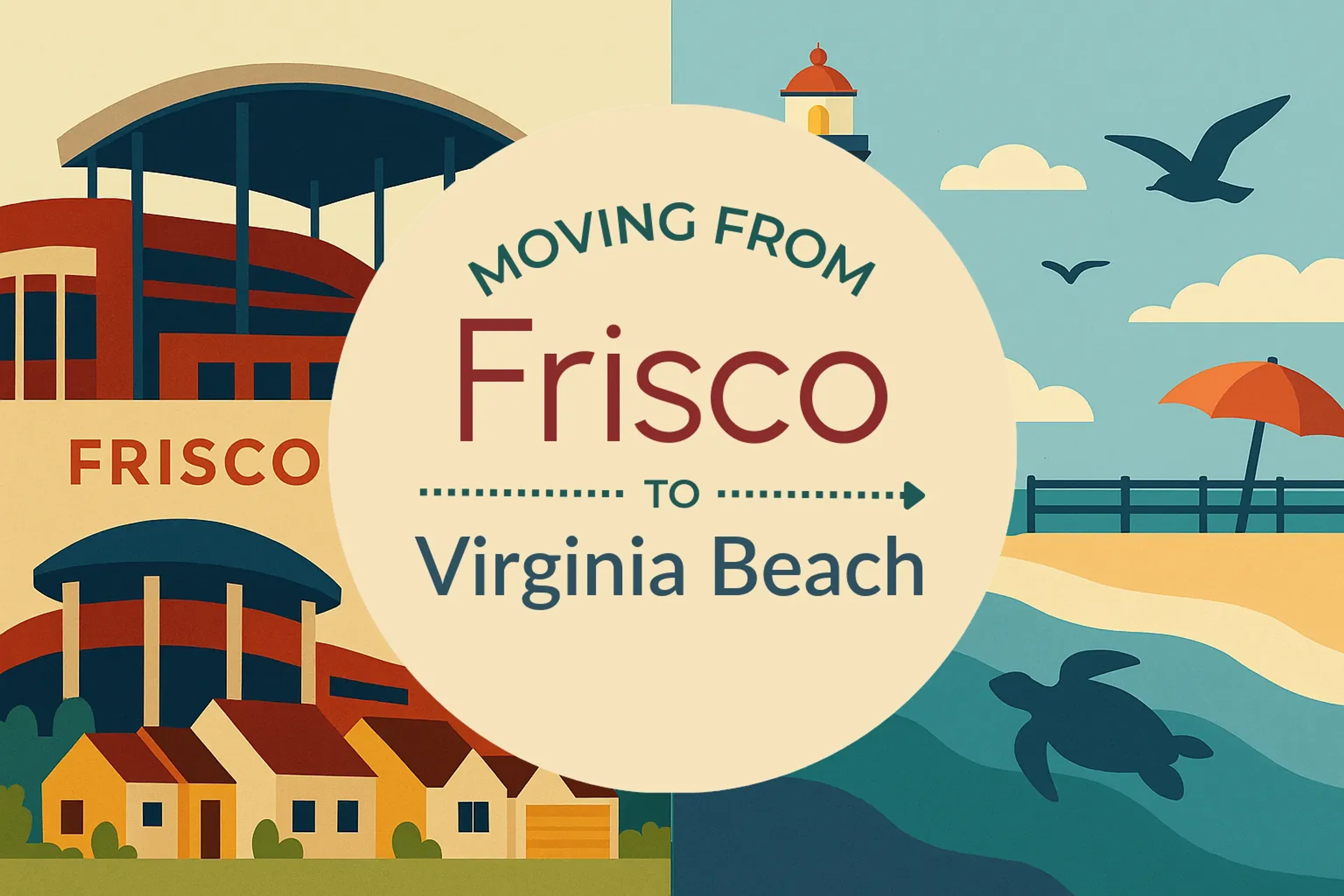 Side-by-side comparison of Frisco to Virginia Beach moving companies