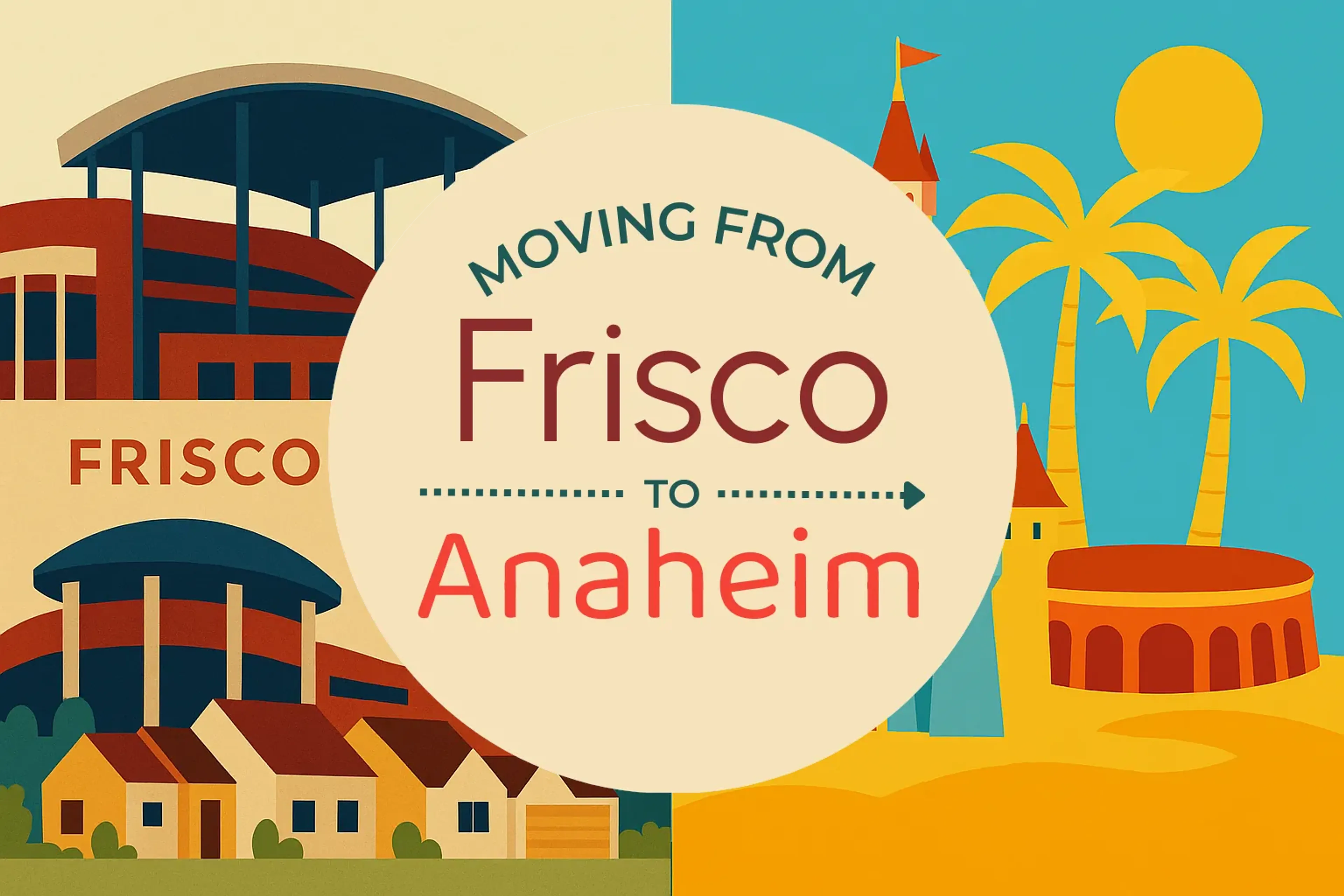 Side-by-side comparison of Frisco to Anaheim moving companies