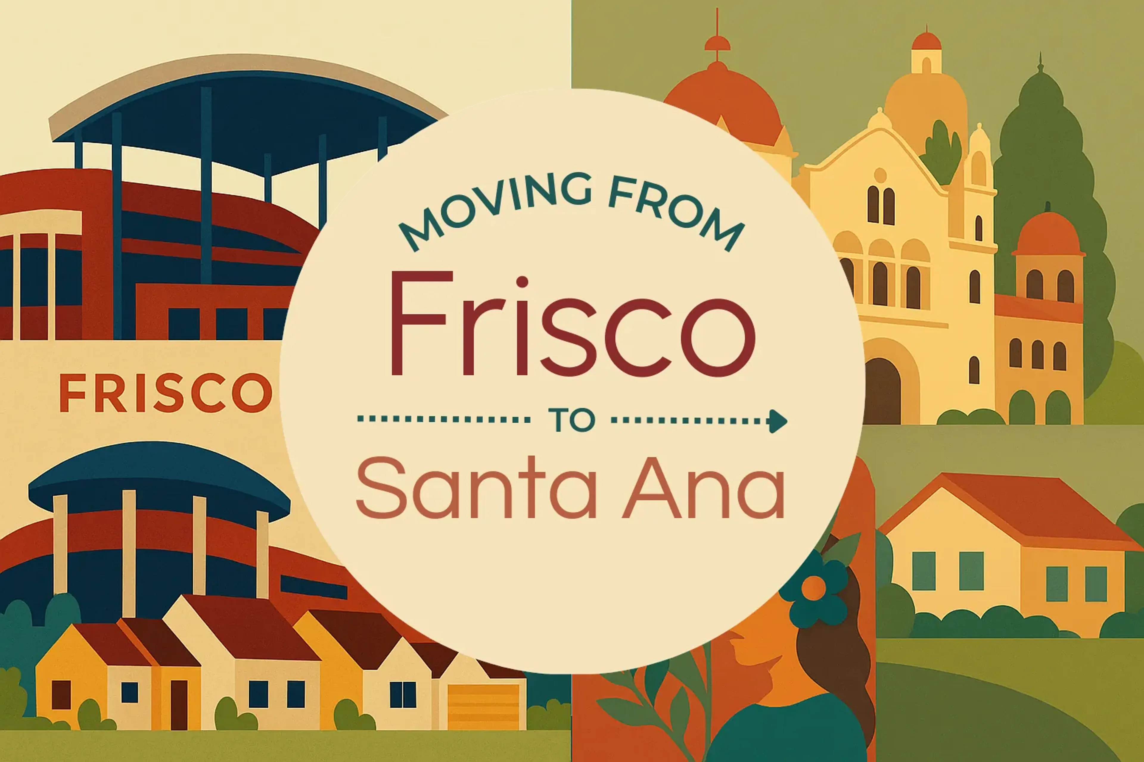 Side-by-side comparison of Frisco to Santa Ana moving companies