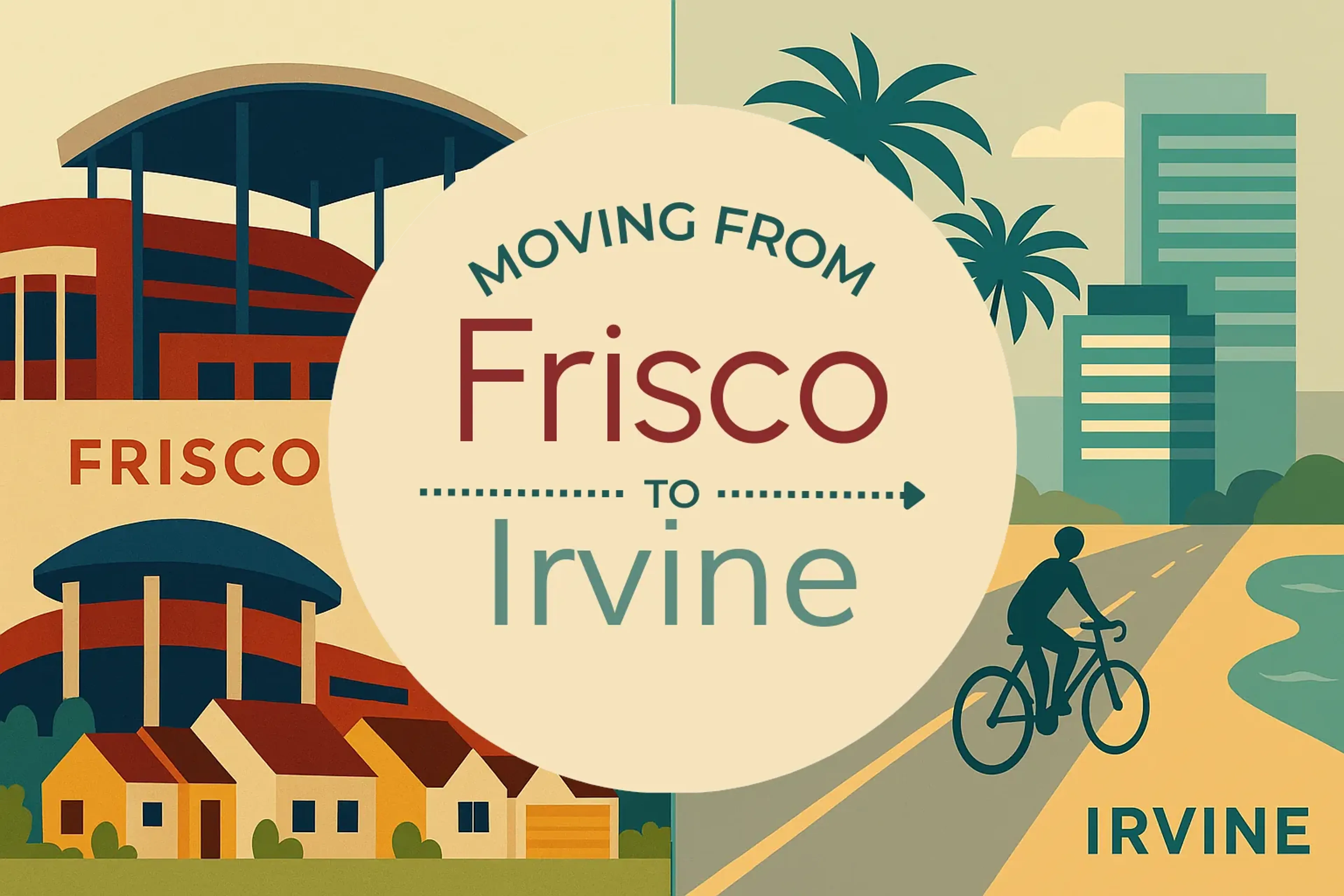 Side-by-side comparison of Frisco to Irvine moving companies