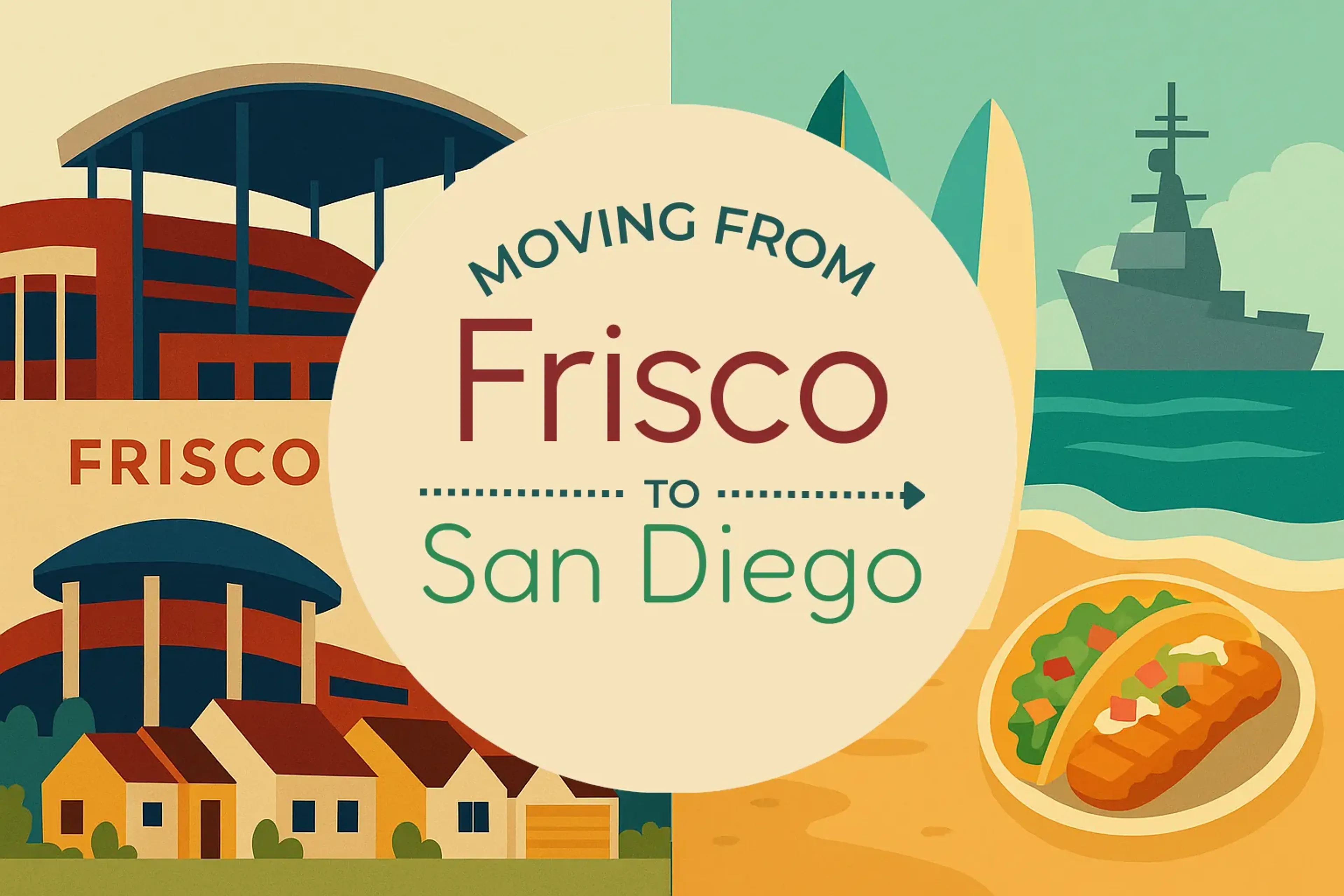 Side-by-side comparison of Frisco to San Diego moving companies