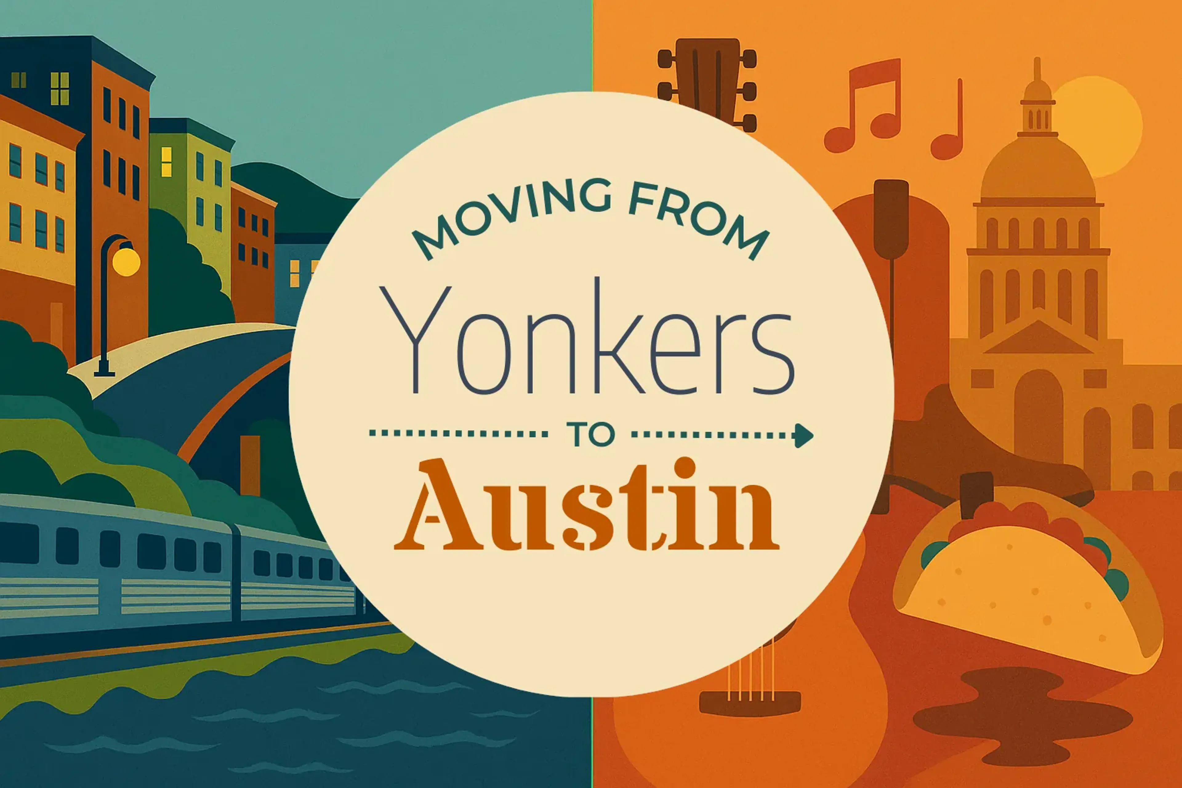 Side-by-side comparison of Yonkers to Austin moving companies