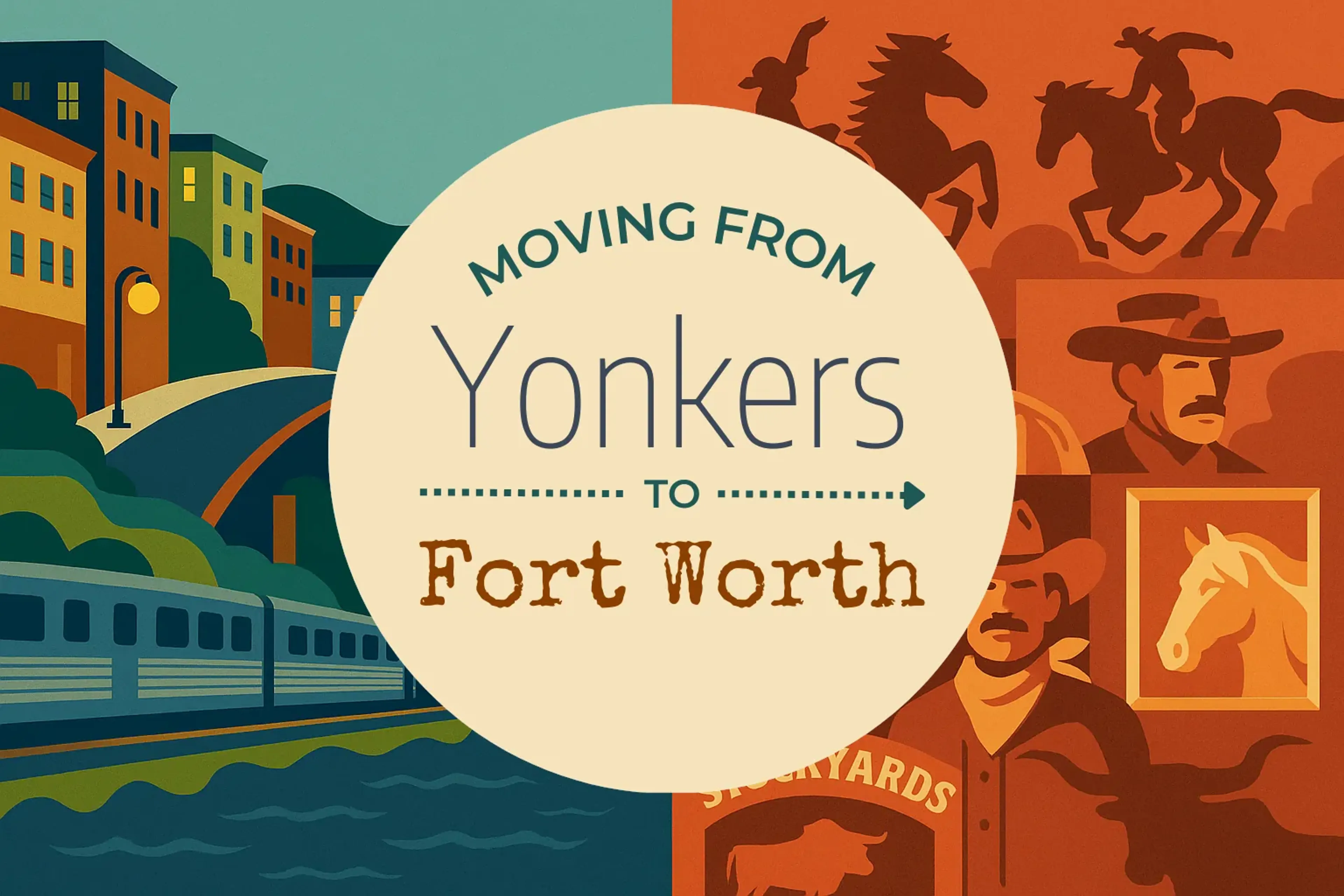 Side-by-side comparison of Yonkers to Fort Worth moving companies