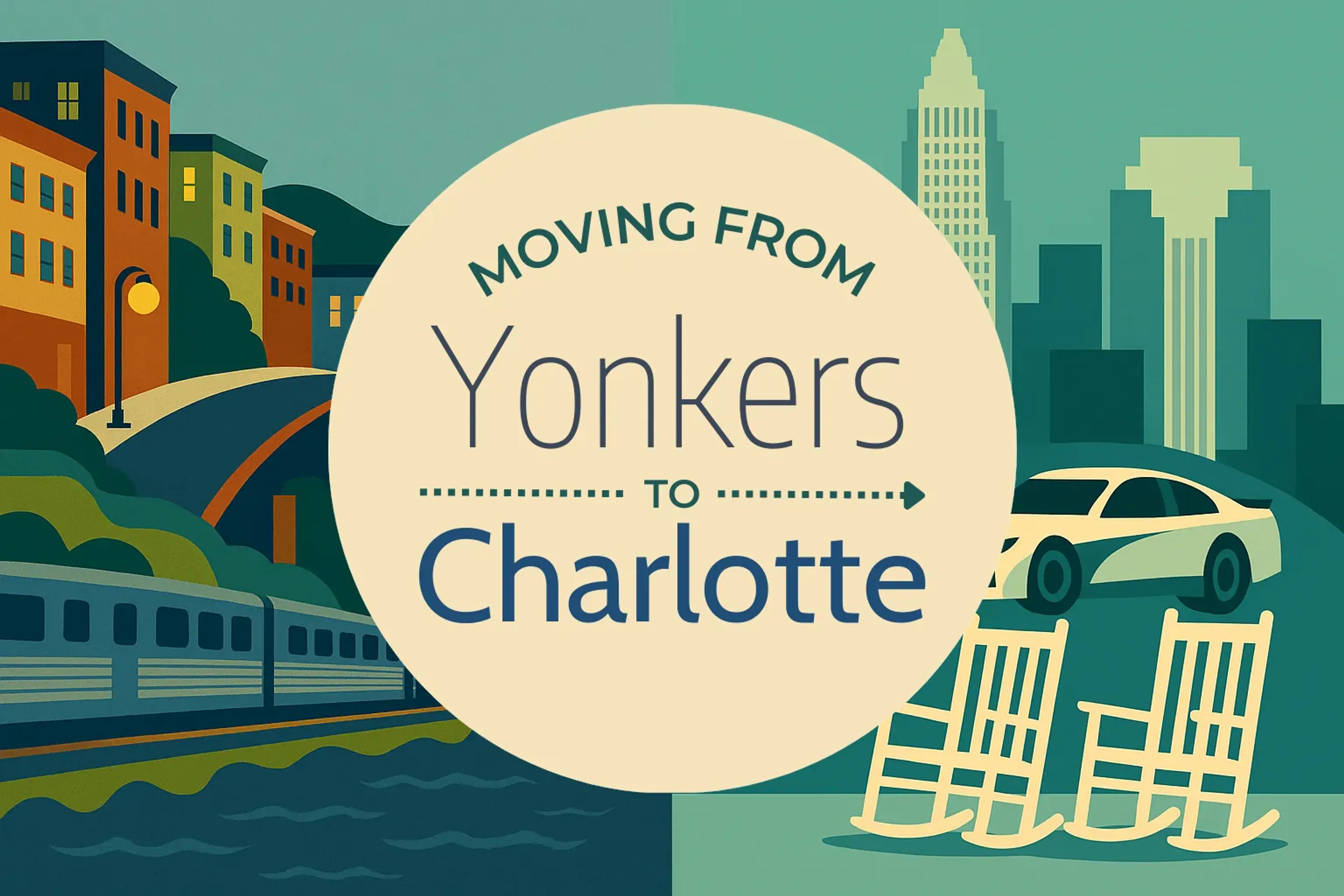 Side-by-side comparison of Yonkers to Charlotte moving companies