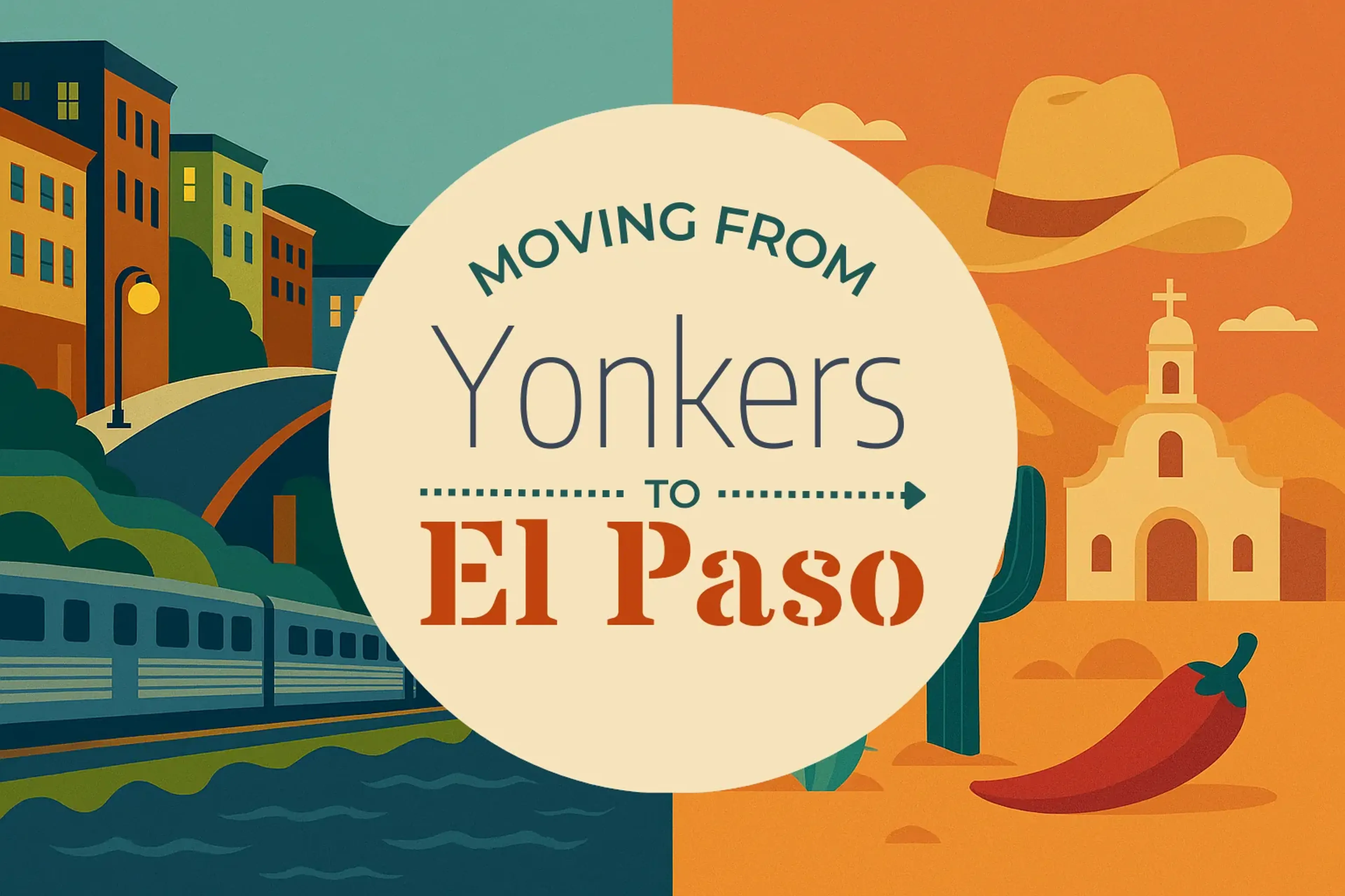 Side-by-side comparison of Yonkers to El Paso moving companies