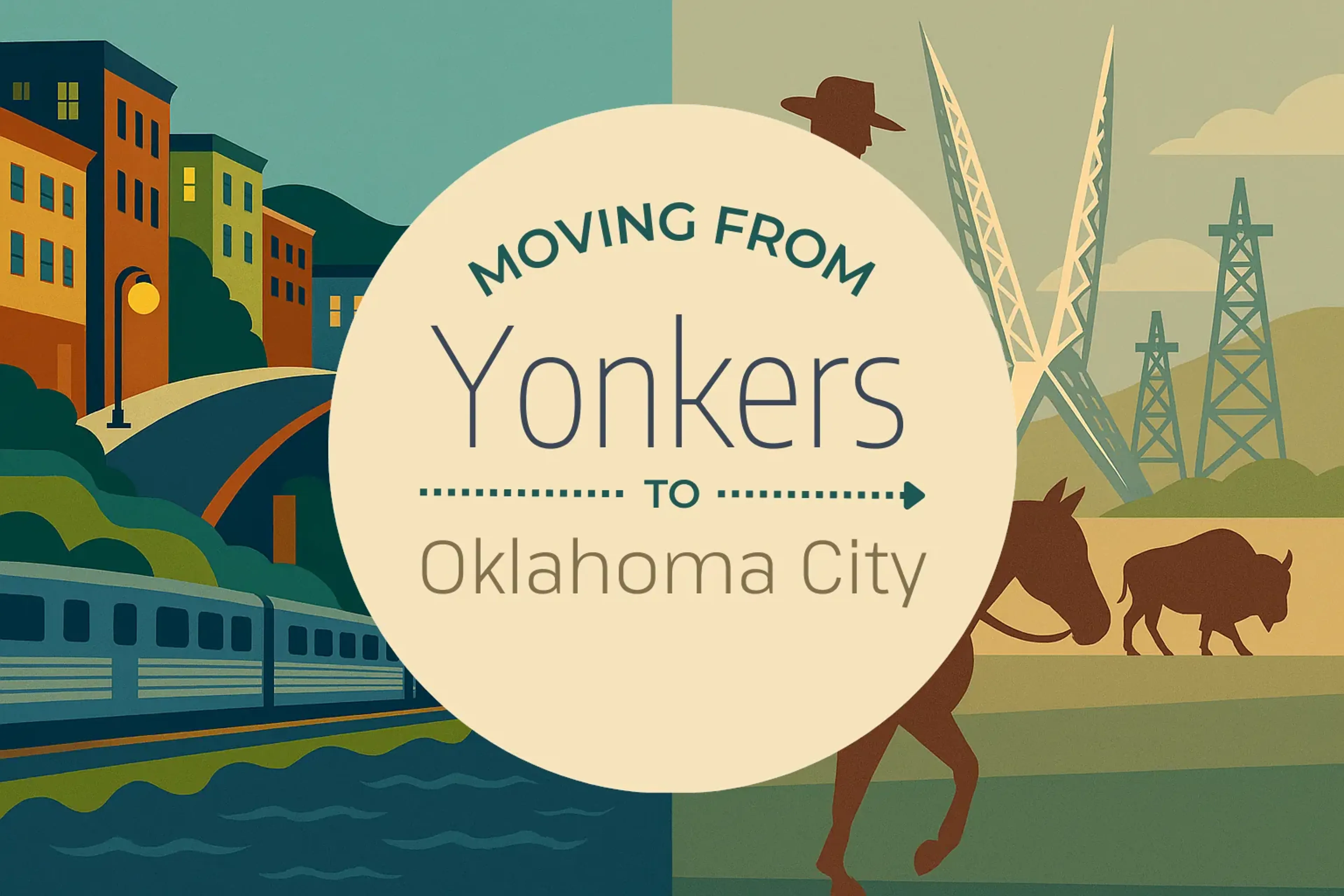 Side-by-side comparison of Yonkers to Oklahoma City moving companies