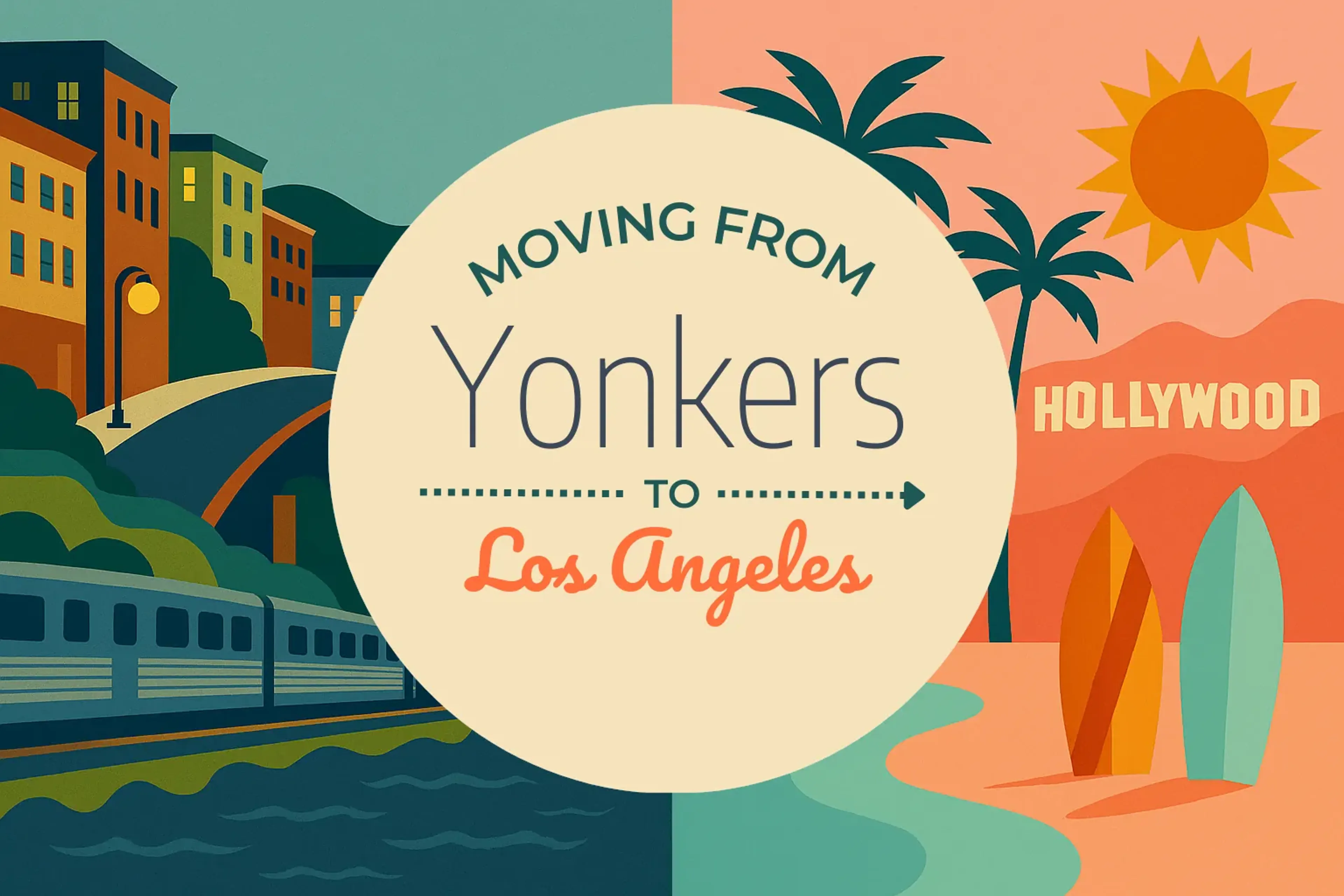 Side-by-side comparison of Yonkers to Los Angeles moving companies