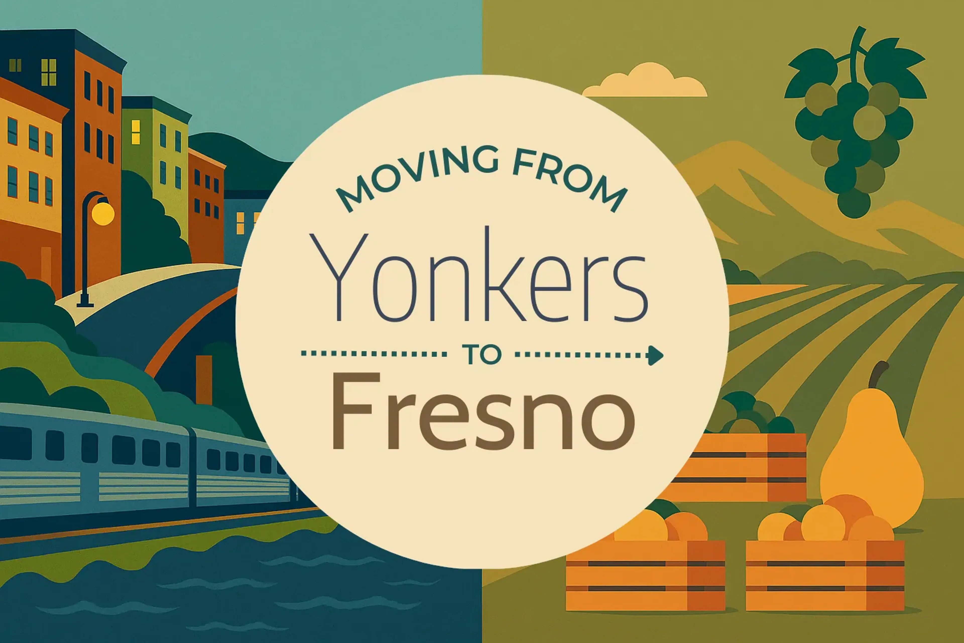 Side-by-side comparison of Yonkers to Fresno moving companies